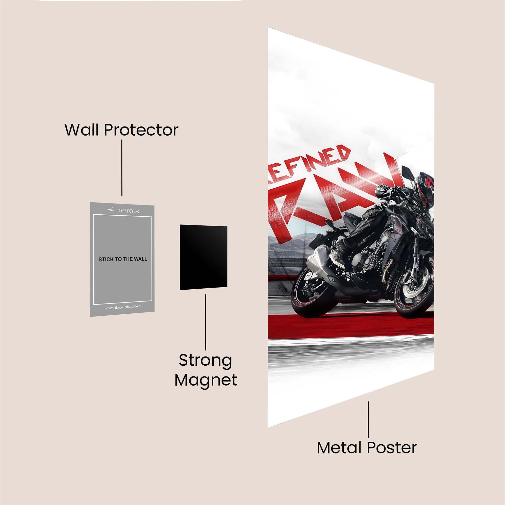 Motorcycle Velocity Safe Wall Magnetic / M