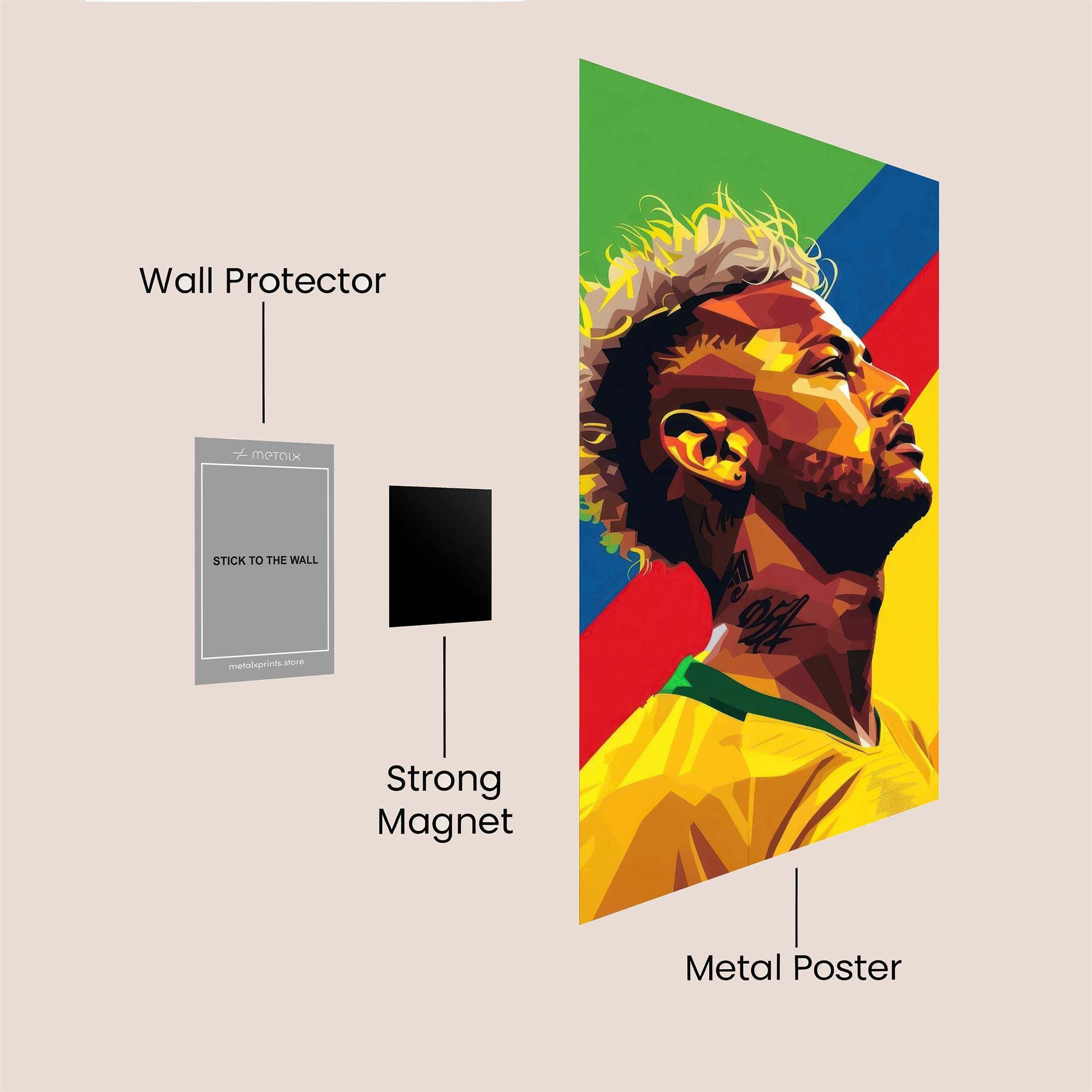 Neymar Vibrant Safe Wall Magnetic / M