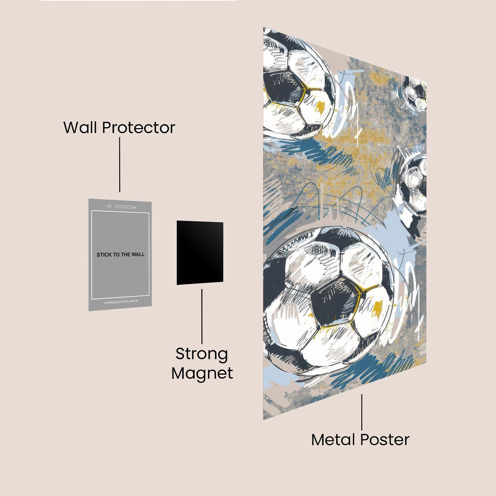 Soccer Whimsy Safe Wall Magnetic / M