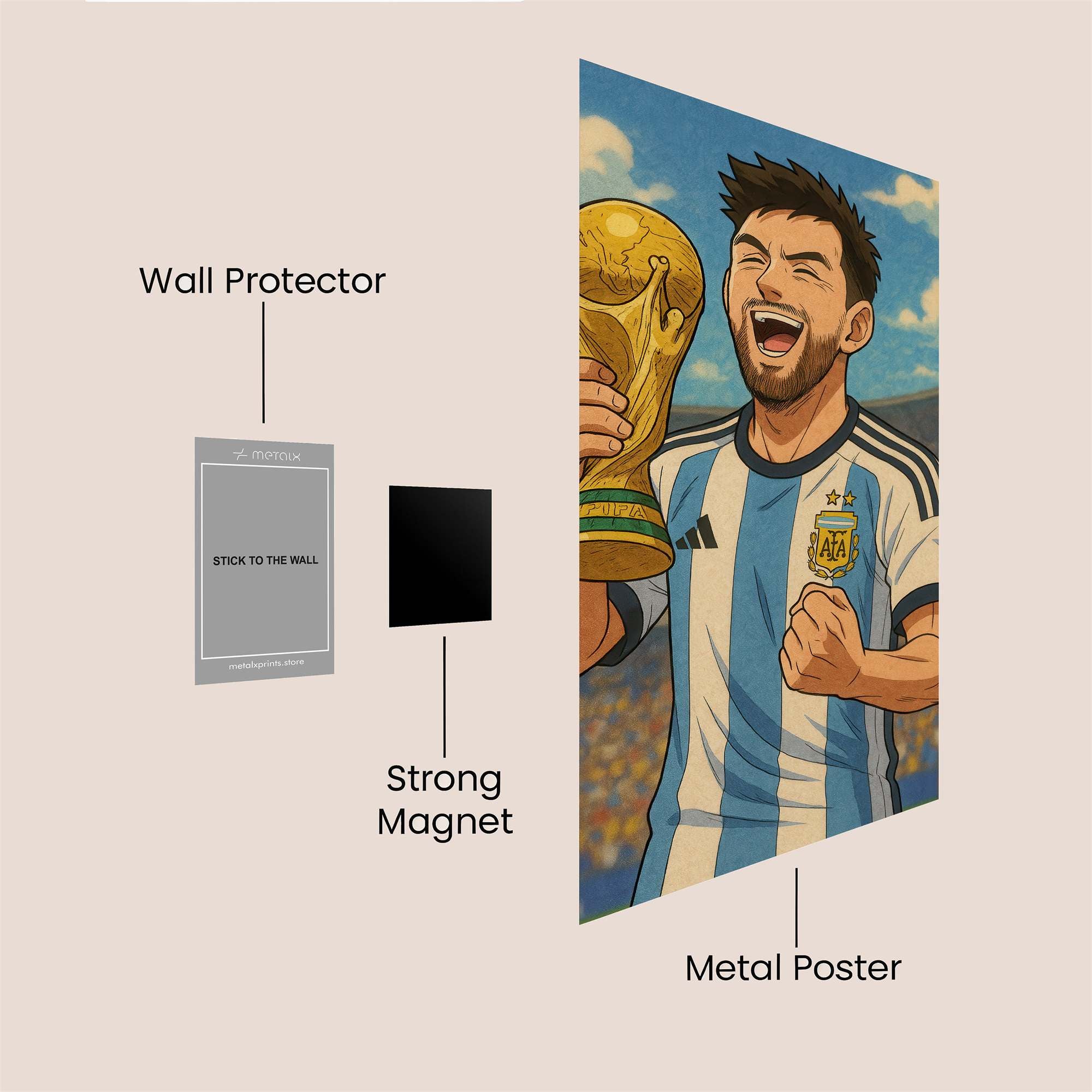 Messi Triumphant Safe Wall Magnetic / M