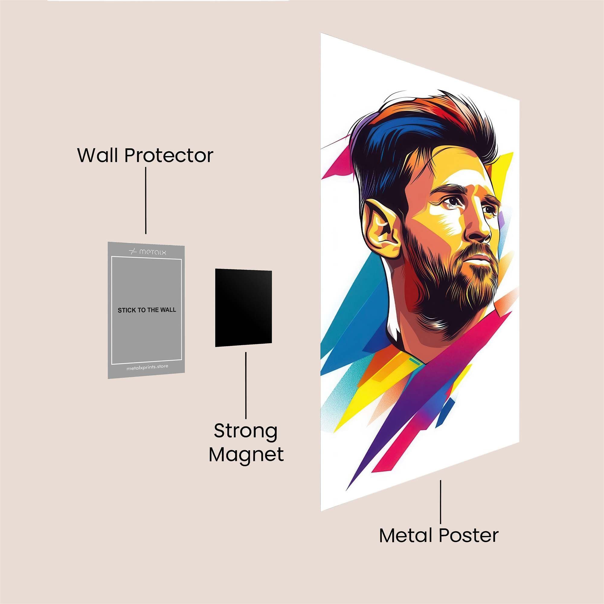Messi Vibrant Safe Wall Magnetic / M