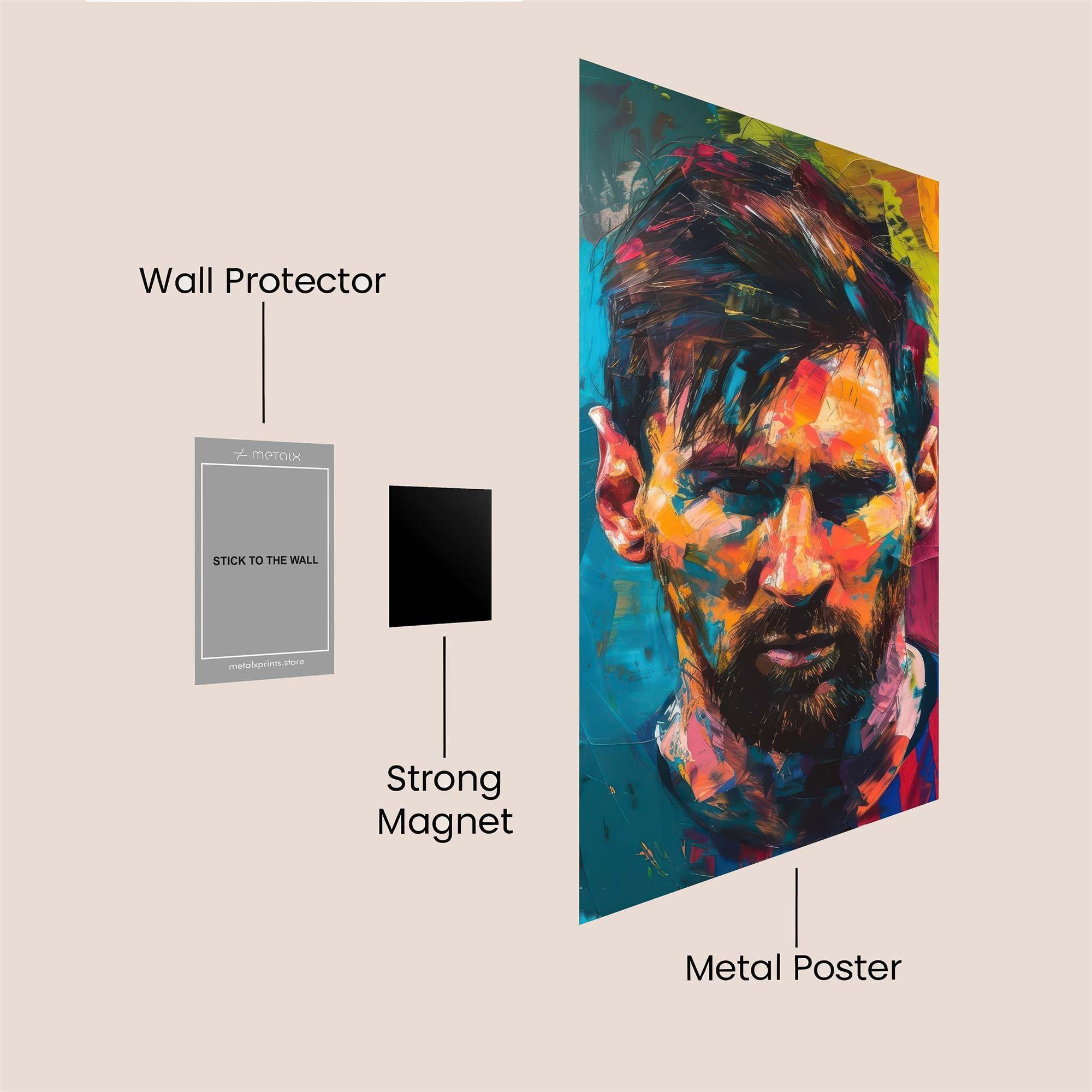 Messi Vibrant Safe Wall Magnetic / M