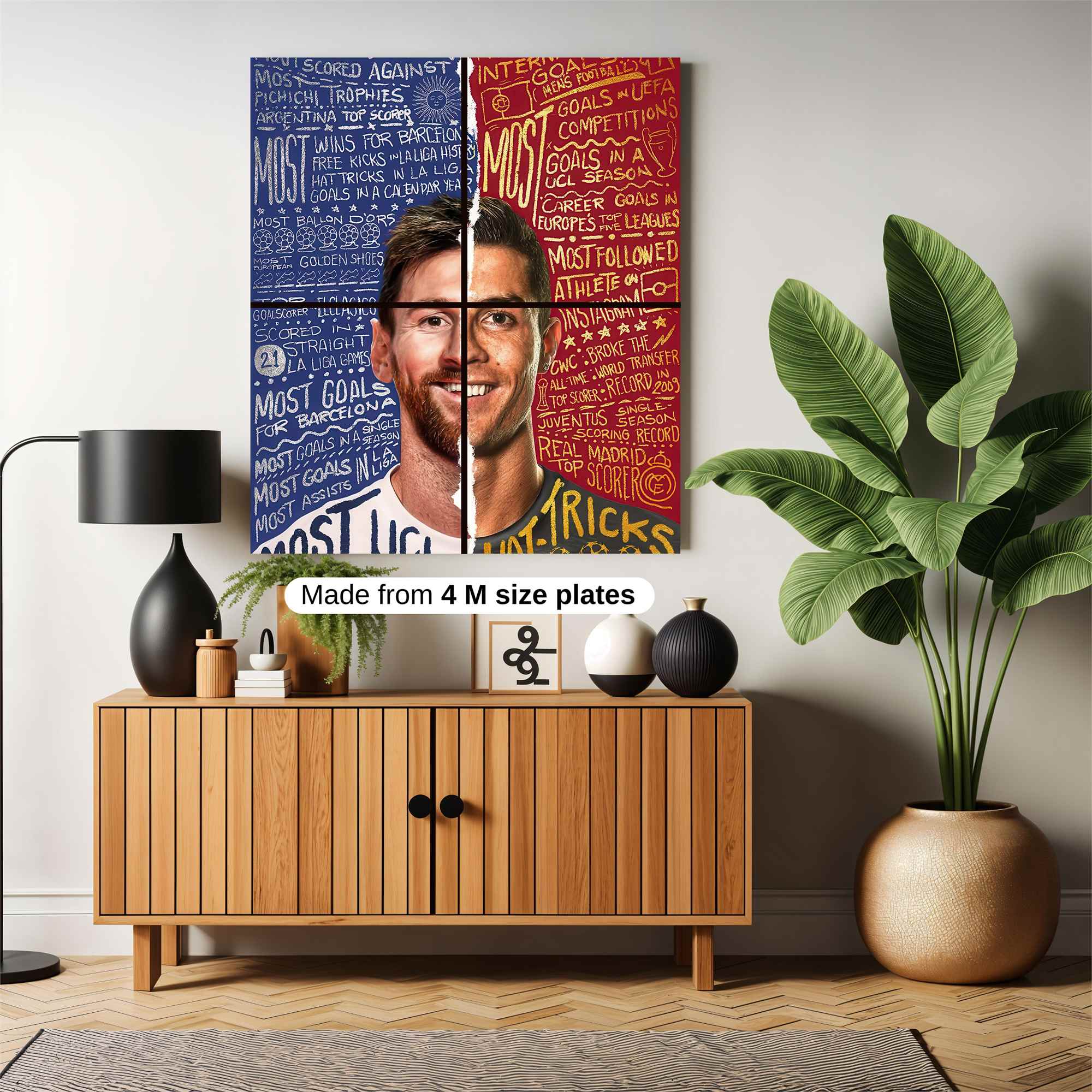 Messi Joyful, Ronaldo Intense Safe Wall Magnetic / M