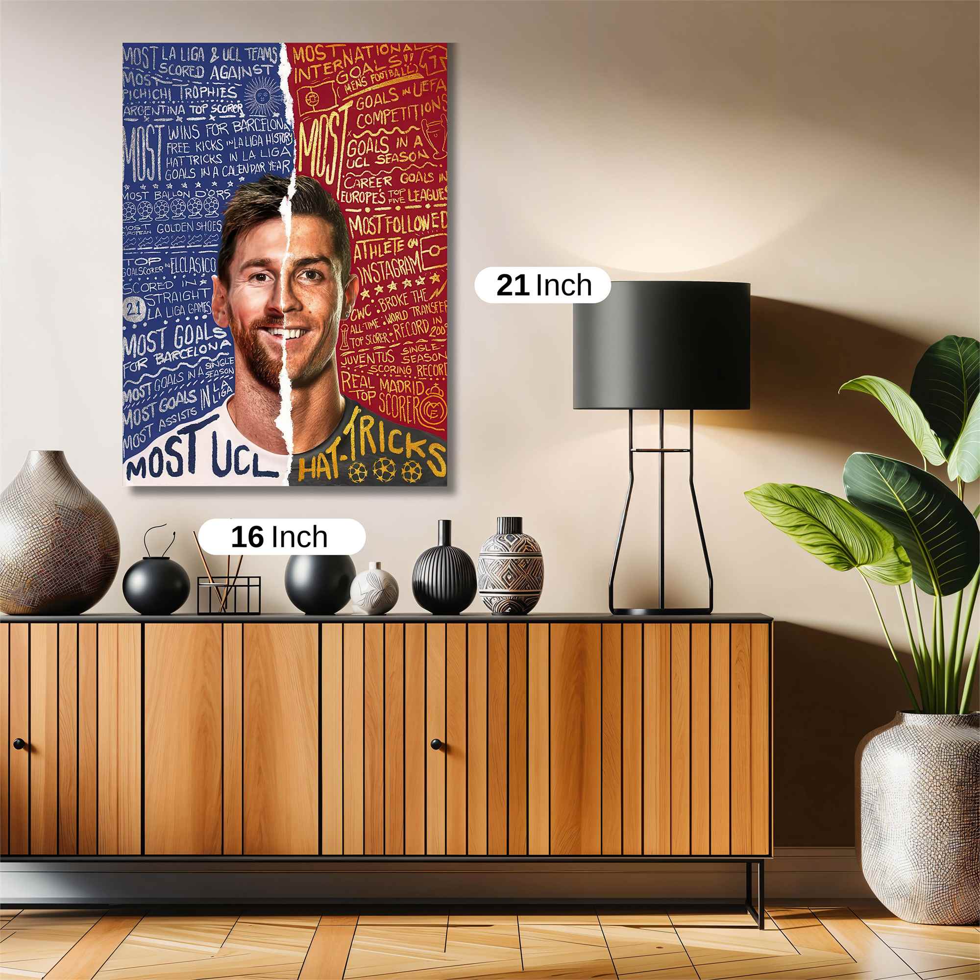 Messi Joyful, Ronaldo Intense Safe Wall Magnetic / M