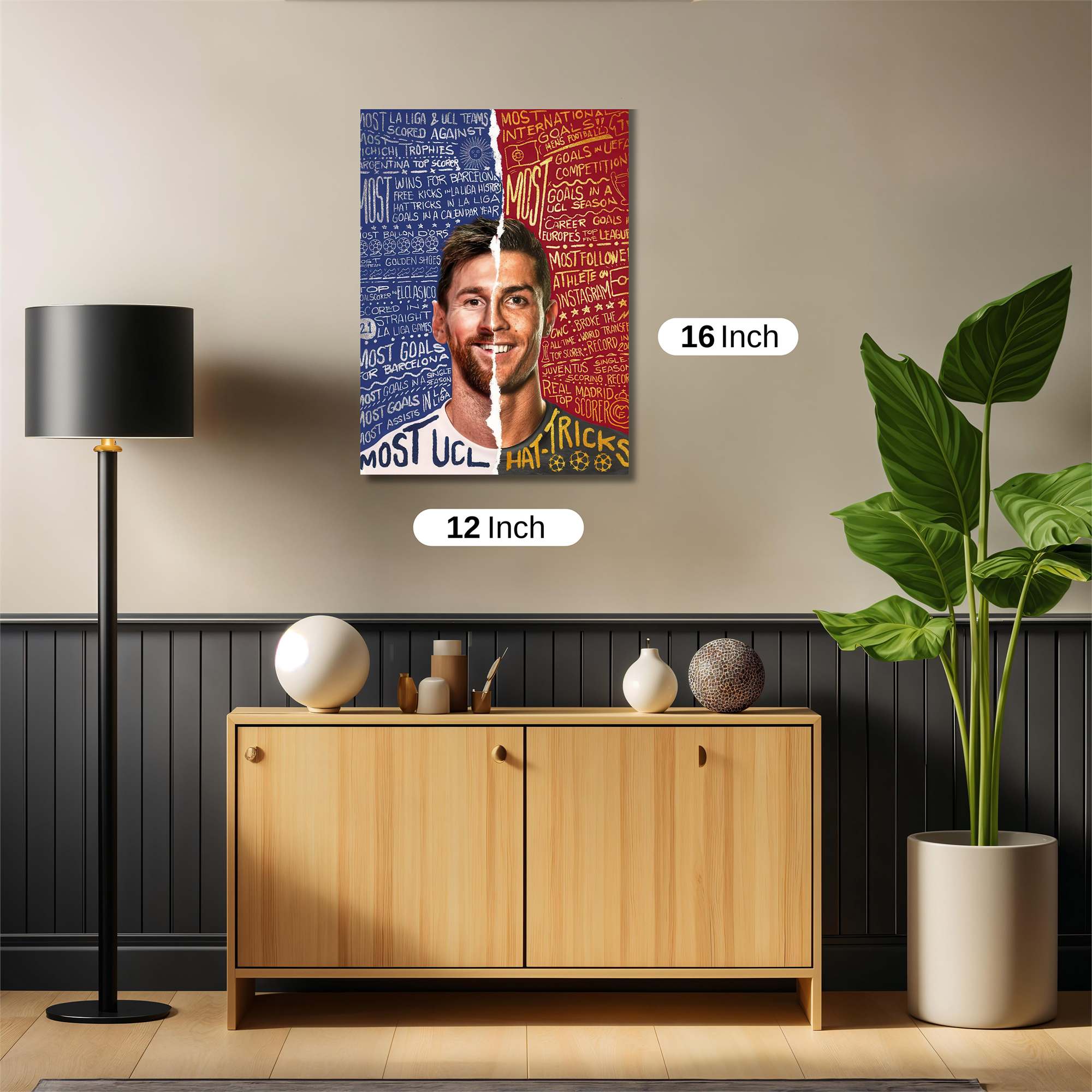 Messi Joyful, Ronaldo Intense Safe Wall Magnetic / M