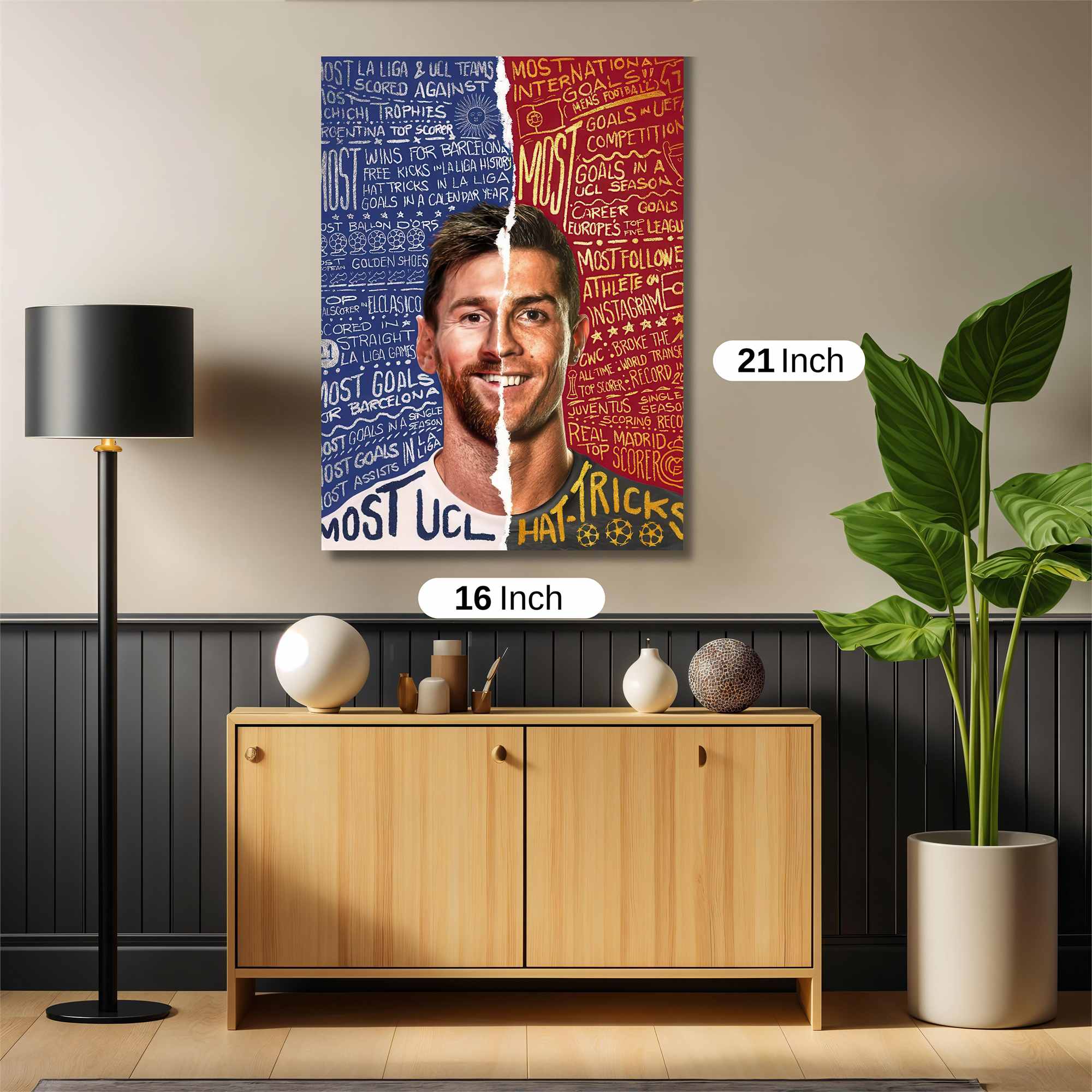 Messi Joyful, Ronaldo Intense Safe Wall Magnetic / M