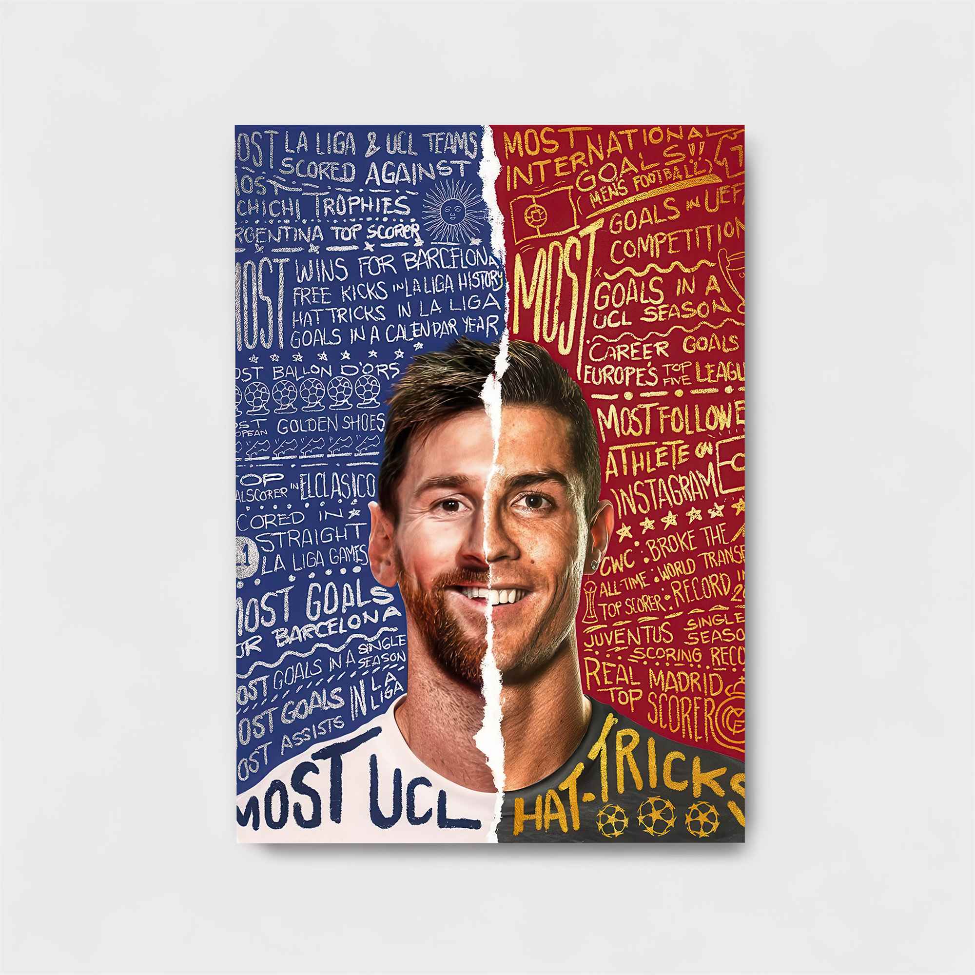 Messi Joyful, Ronaldo Intense Safe Wall Magnetic / M