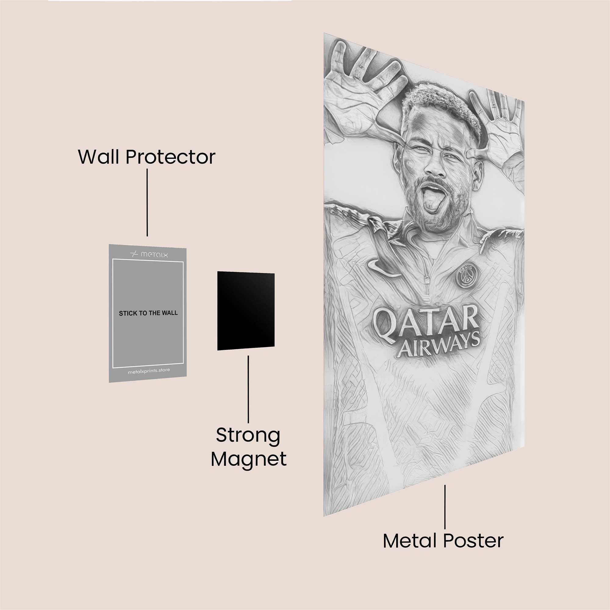 Neymar Ecstatic Safe Wall Magnetic / M