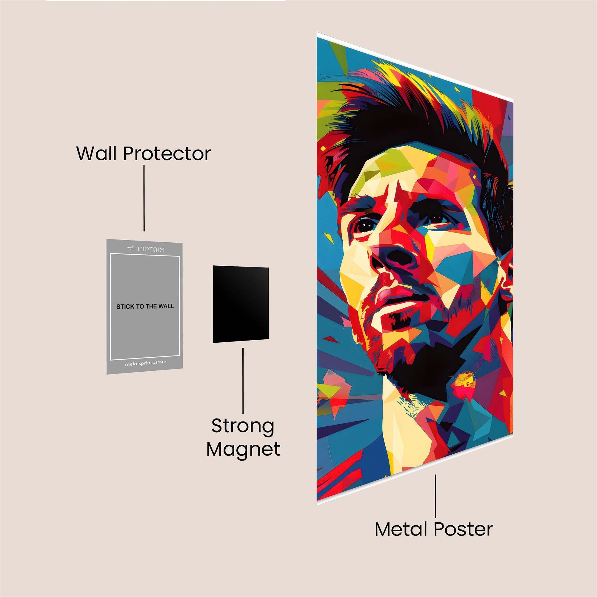 Messi Vibrant Safe Wall Magnetic / M