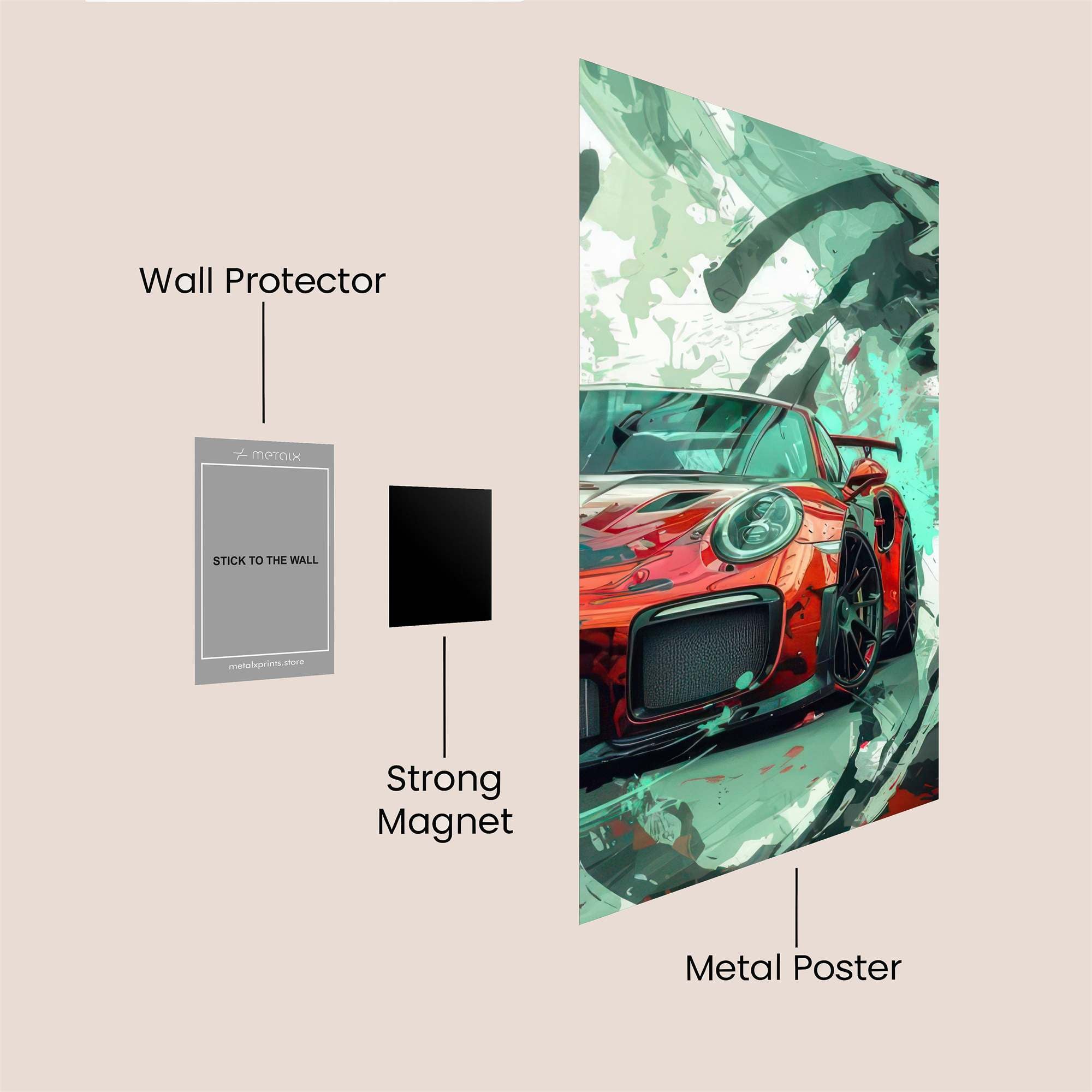 Porsche Fury Safe Wall Magnetic / M