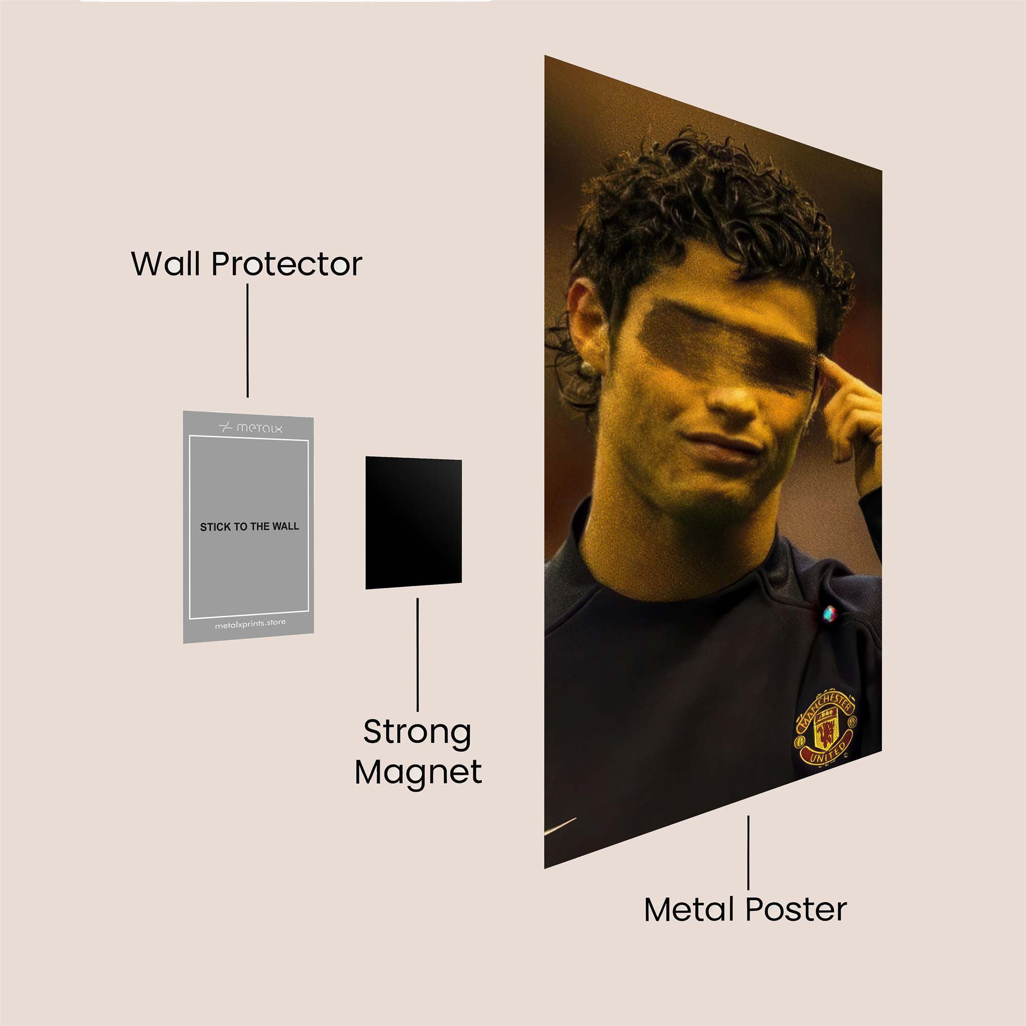 Ronaldo Pensive Safe Wall Magnetic / M