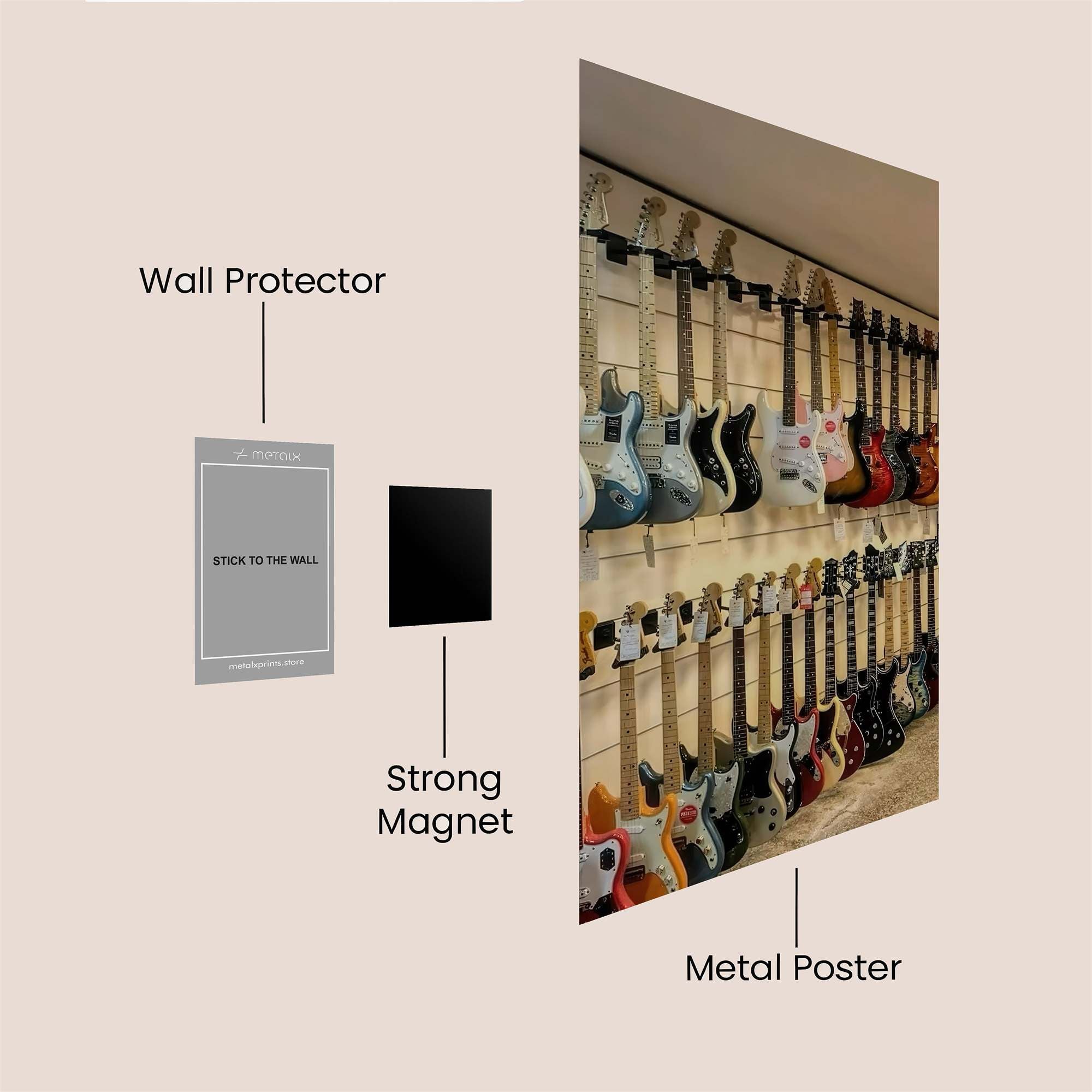 Guitar Harmony Safe Wall Magnetic / M