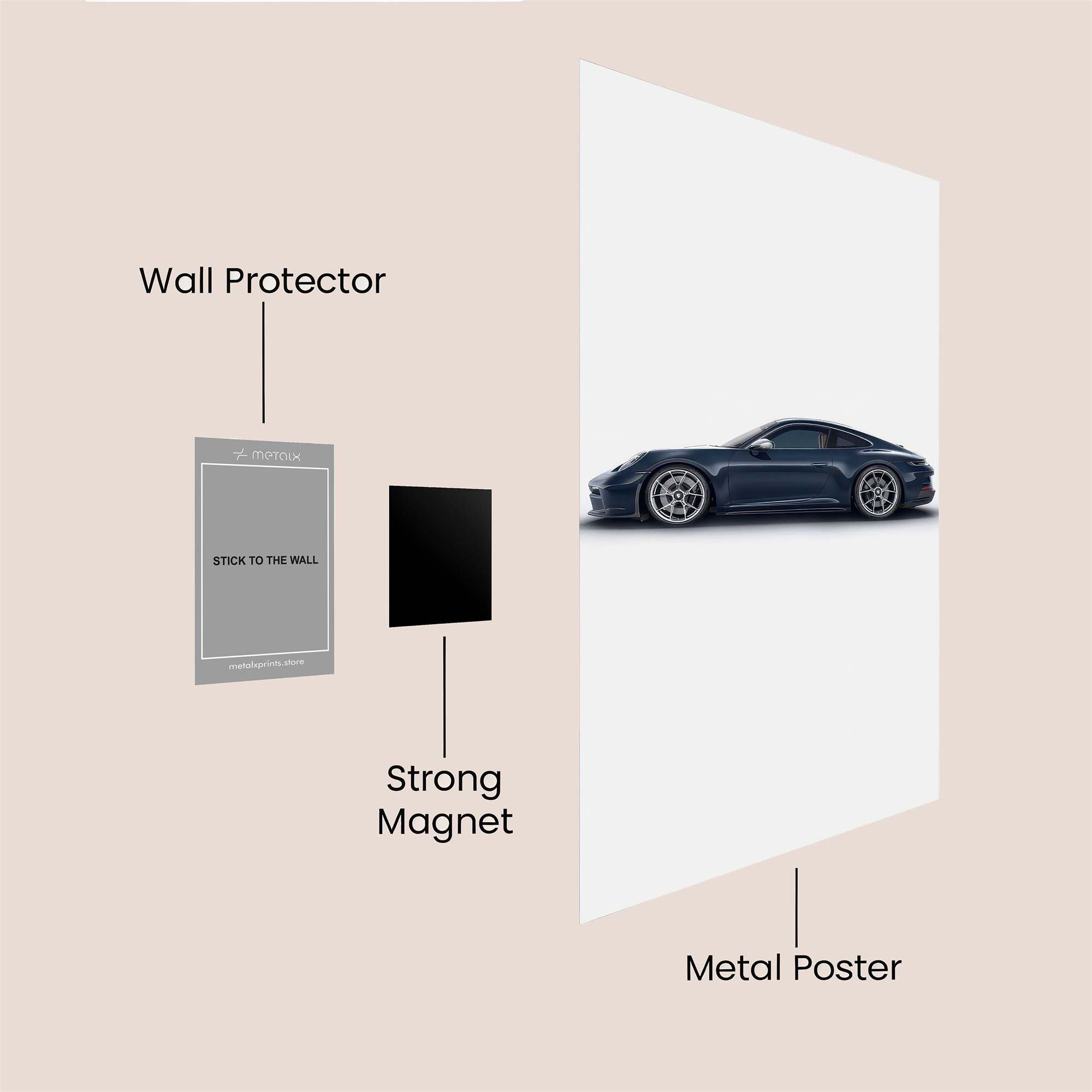 Porsche Sleek Safe Wall Magnetic / M