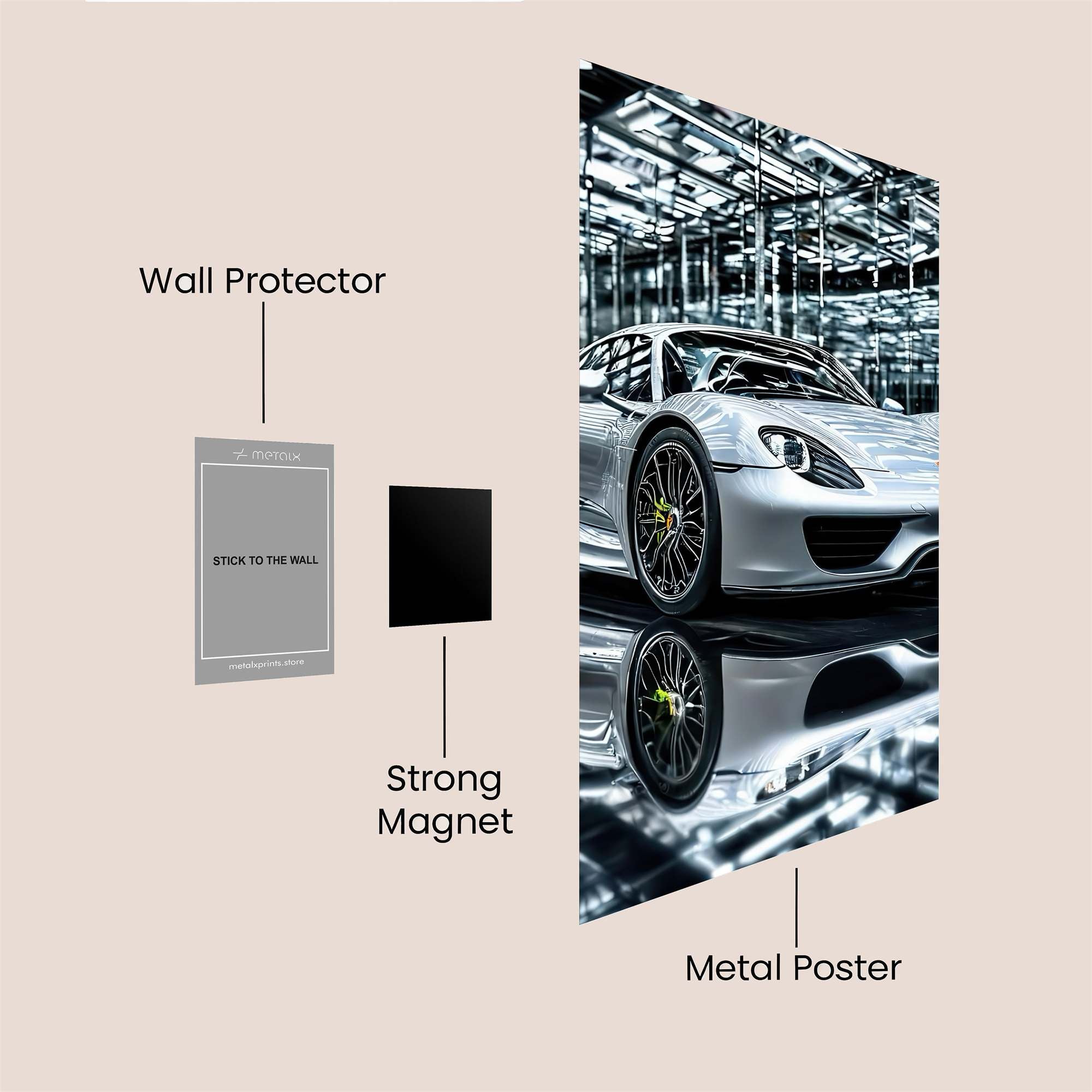 Porsche Elegance Safe Wall Magnetic / M