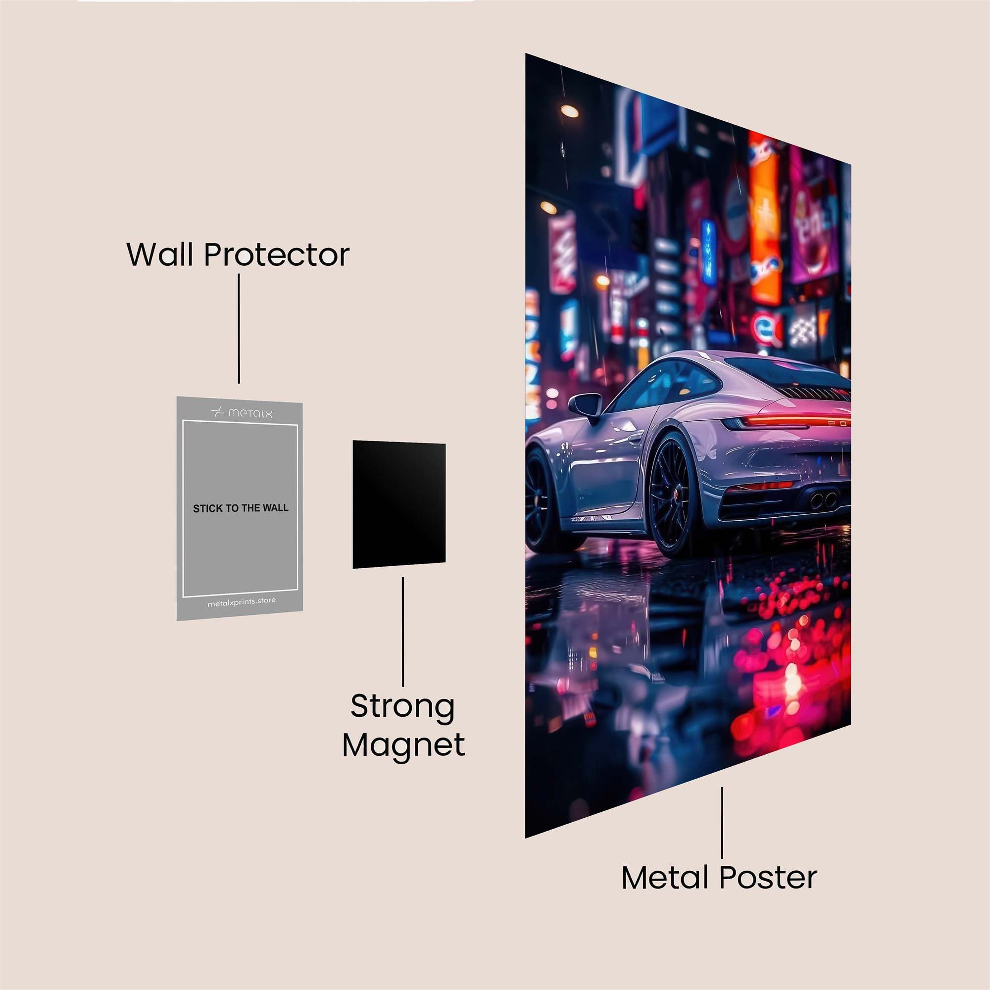 Porsche Neon Safe Wall Magnetic / M