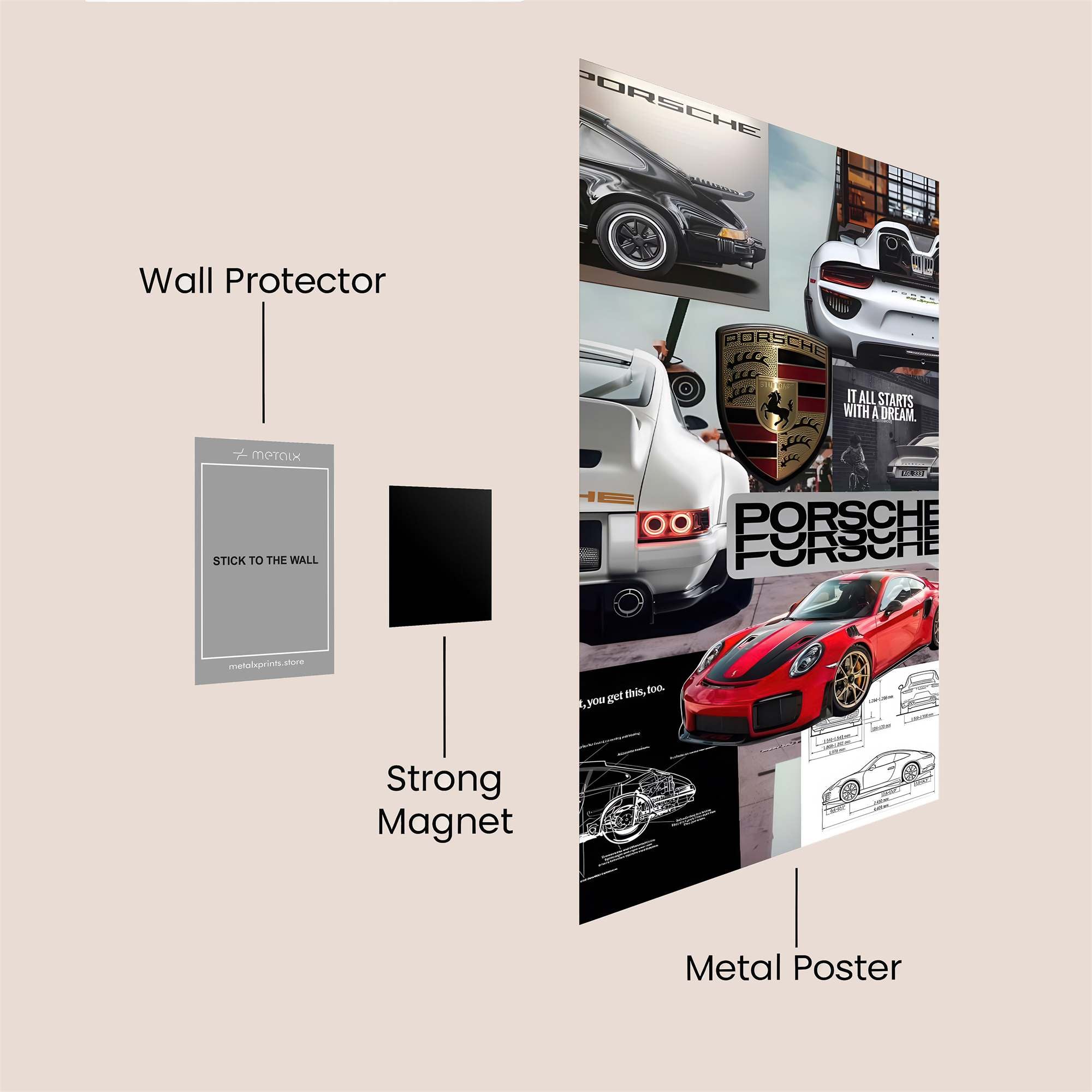 Porsche Passion Safe Wall Magnetic / M