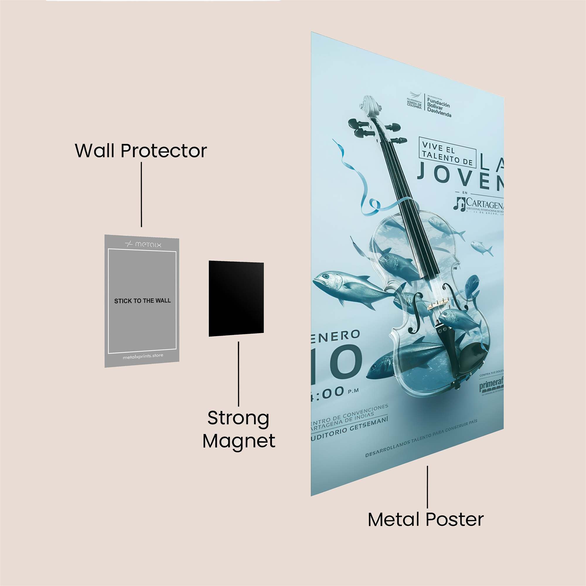 Fish Fiddle Safe Wall Magnetic / M