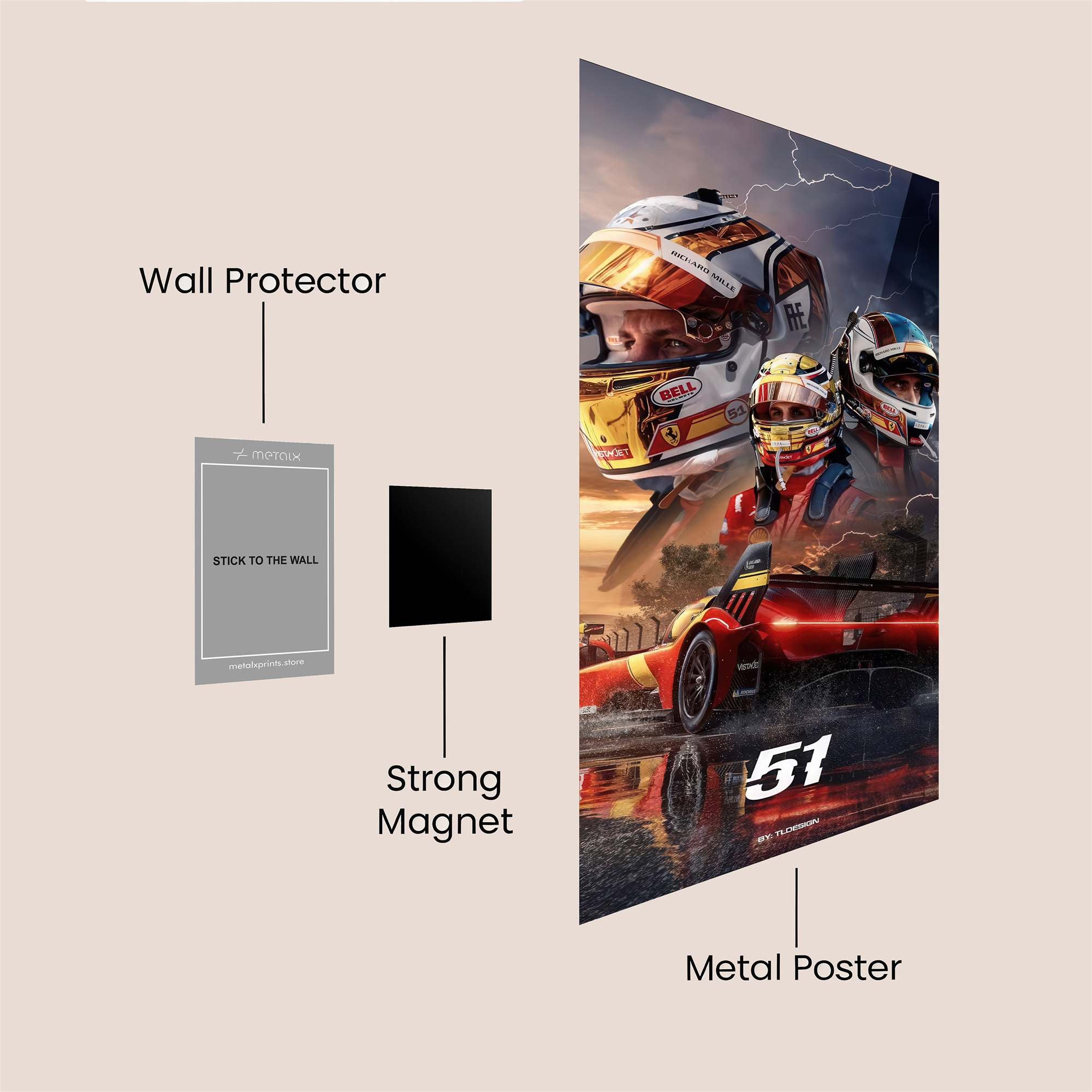 Racers Thunder Safe Wall Magnetic / M