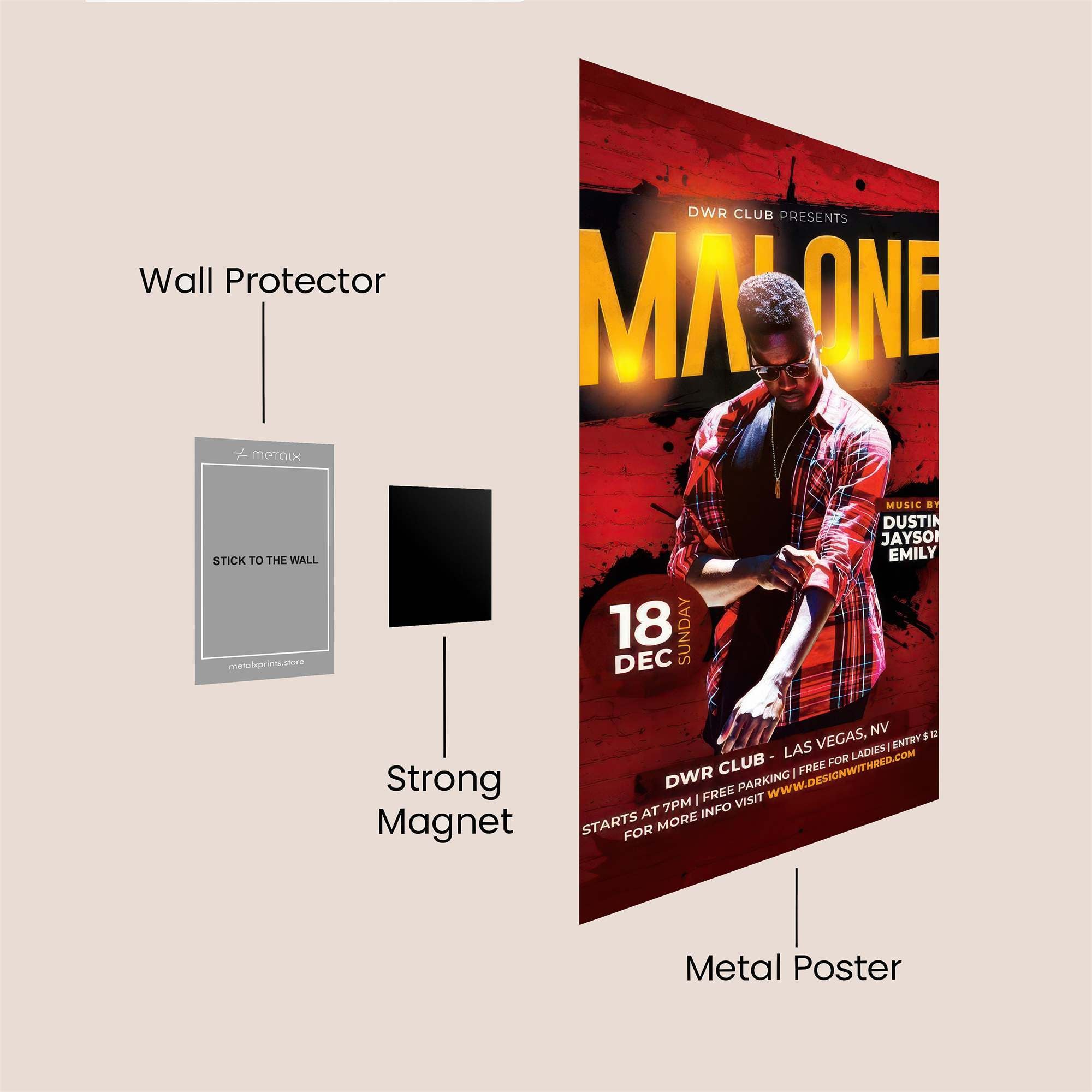Malone Vibe Safe Wall Magnetic / M