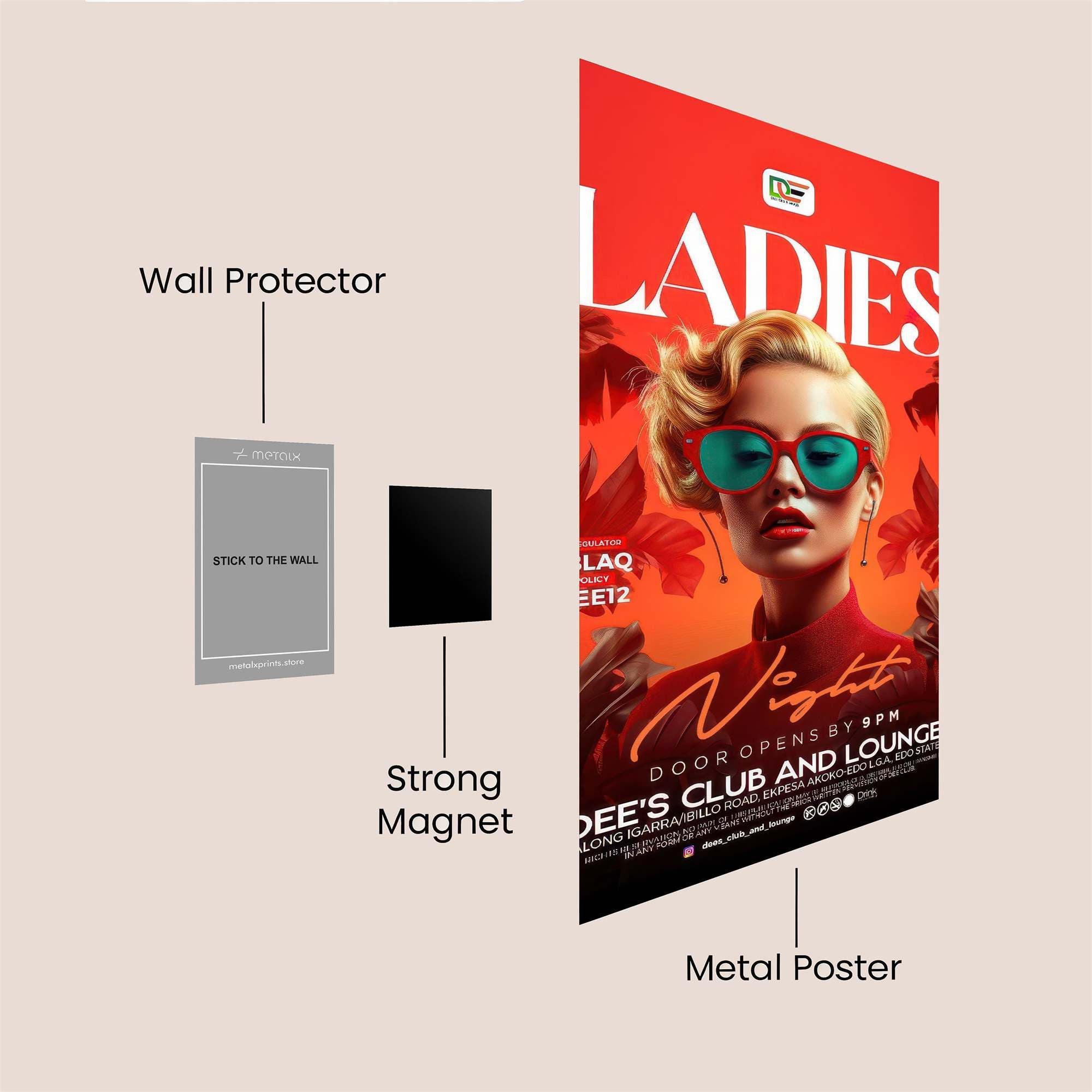 Glamour Night Safe Wall Magnetic / M