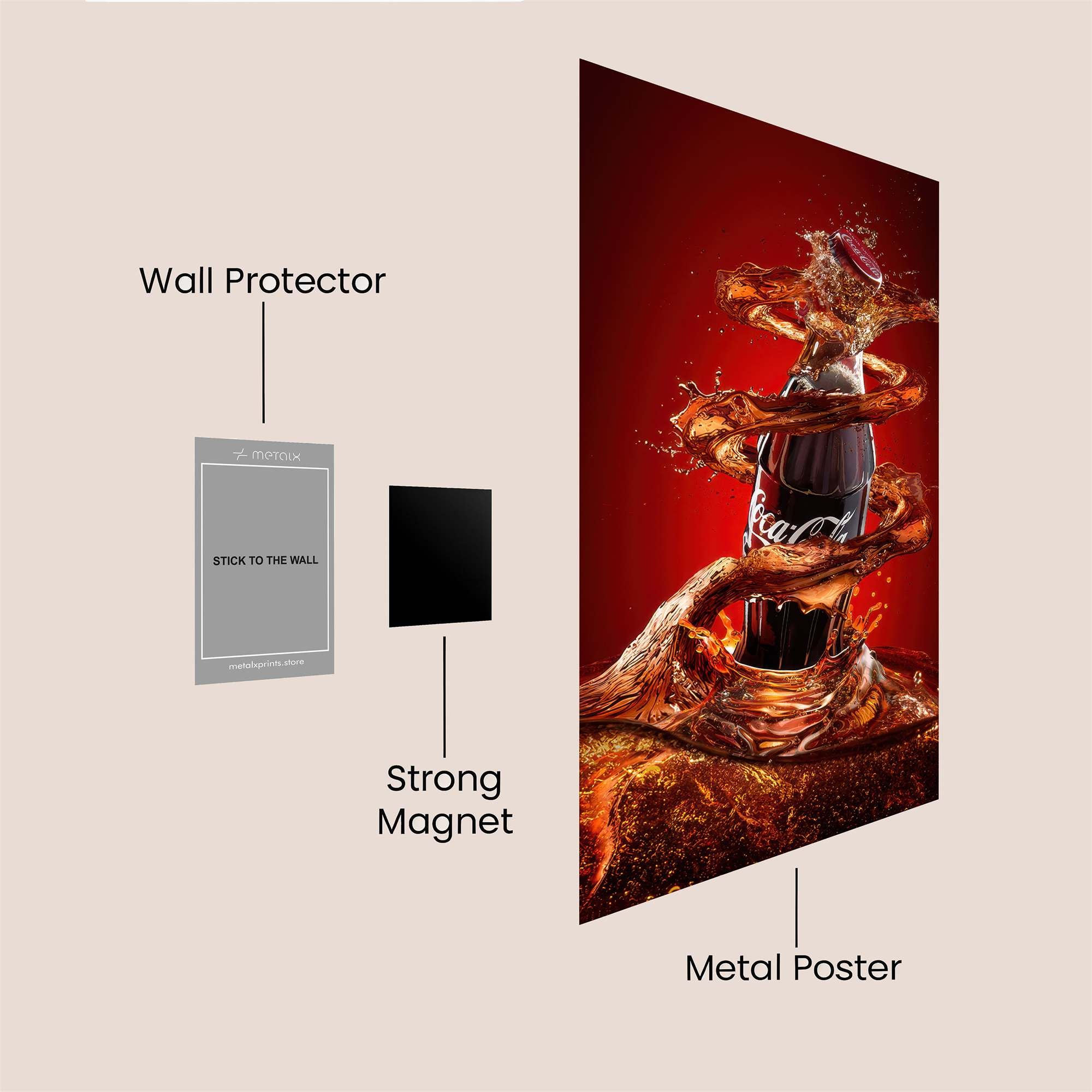 Coca-Cola Cascade Safe Wall Magnetic / M
