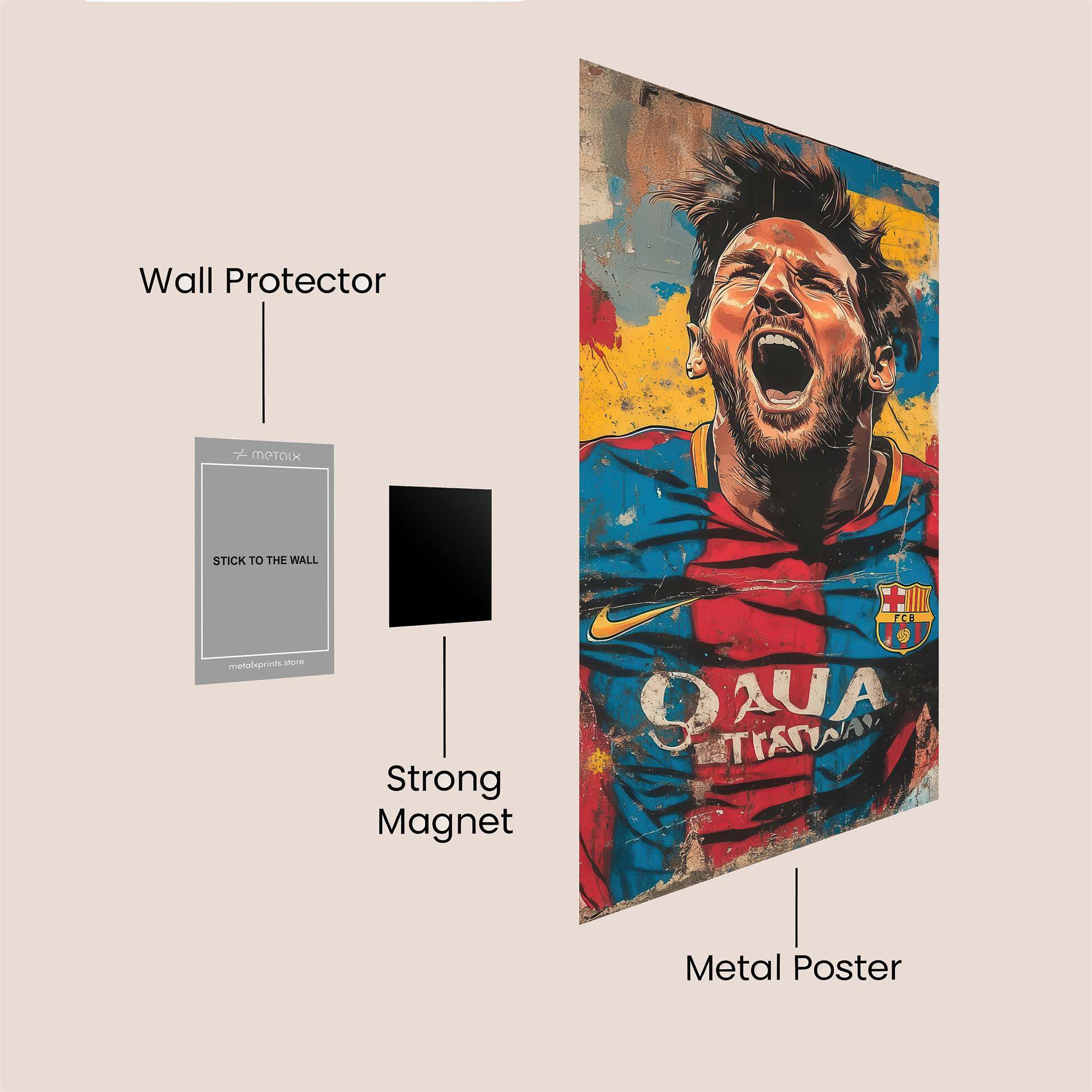 Messi Triumphant Safe Wall Magnetic / M
