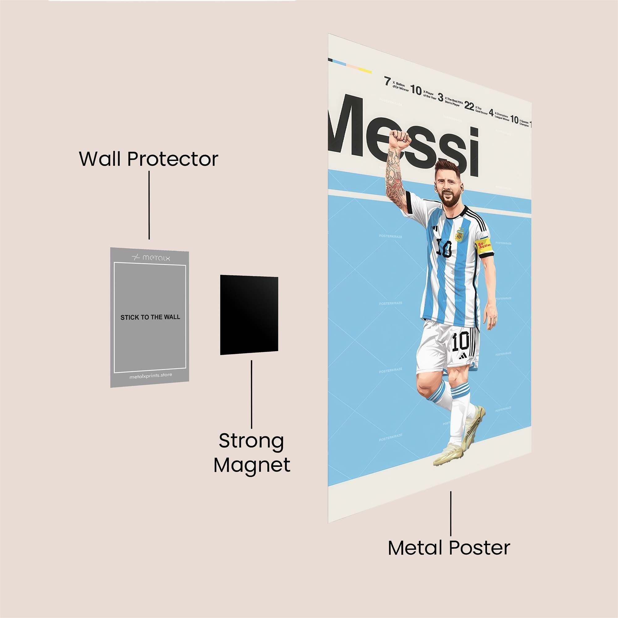 Messi Triumphant Safe Wall Magnetic / M
