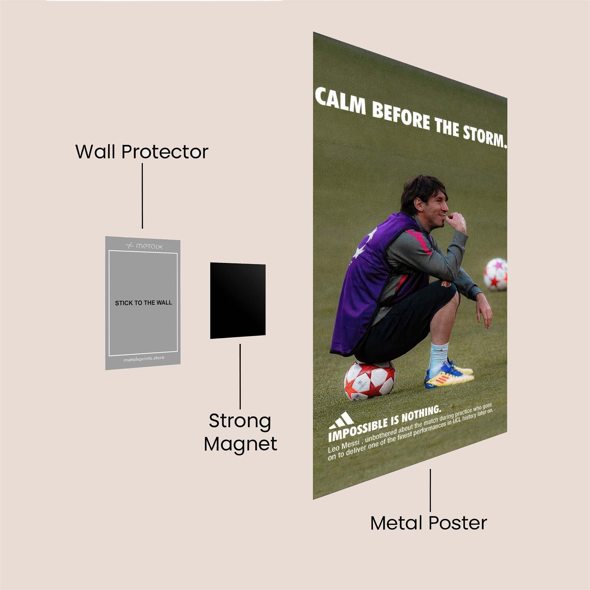 Messi Pensive Safe Wall Magnetic / M