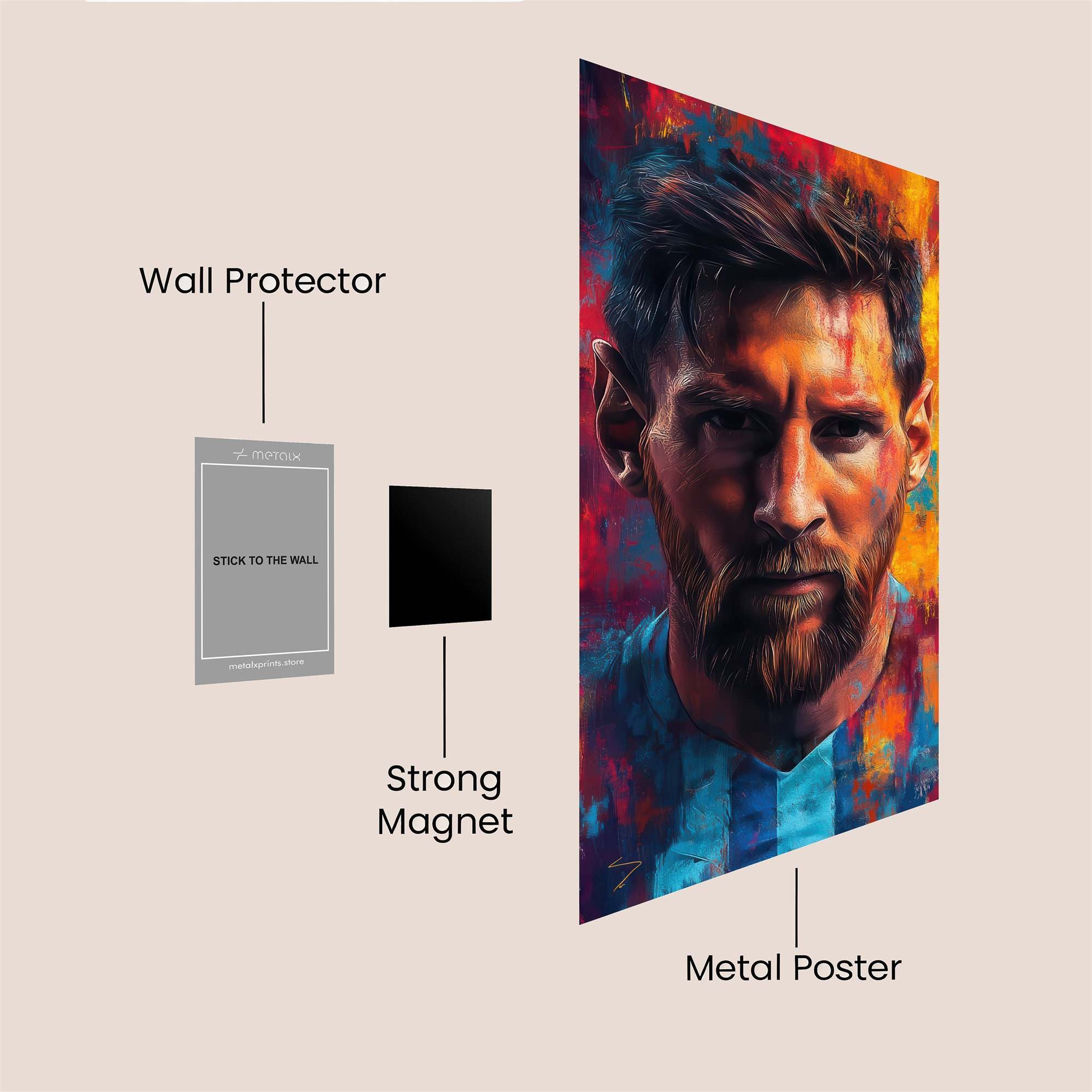 Messi Vibrant Safe Wall Magnetic / M