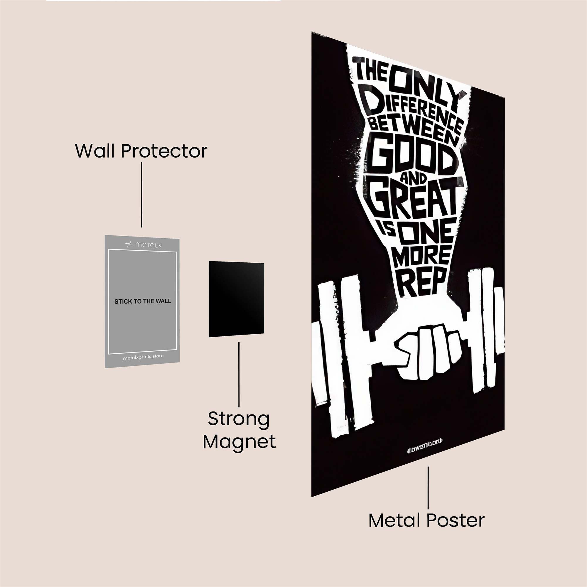 Fitness Motto Safe Wall Magnetic / M