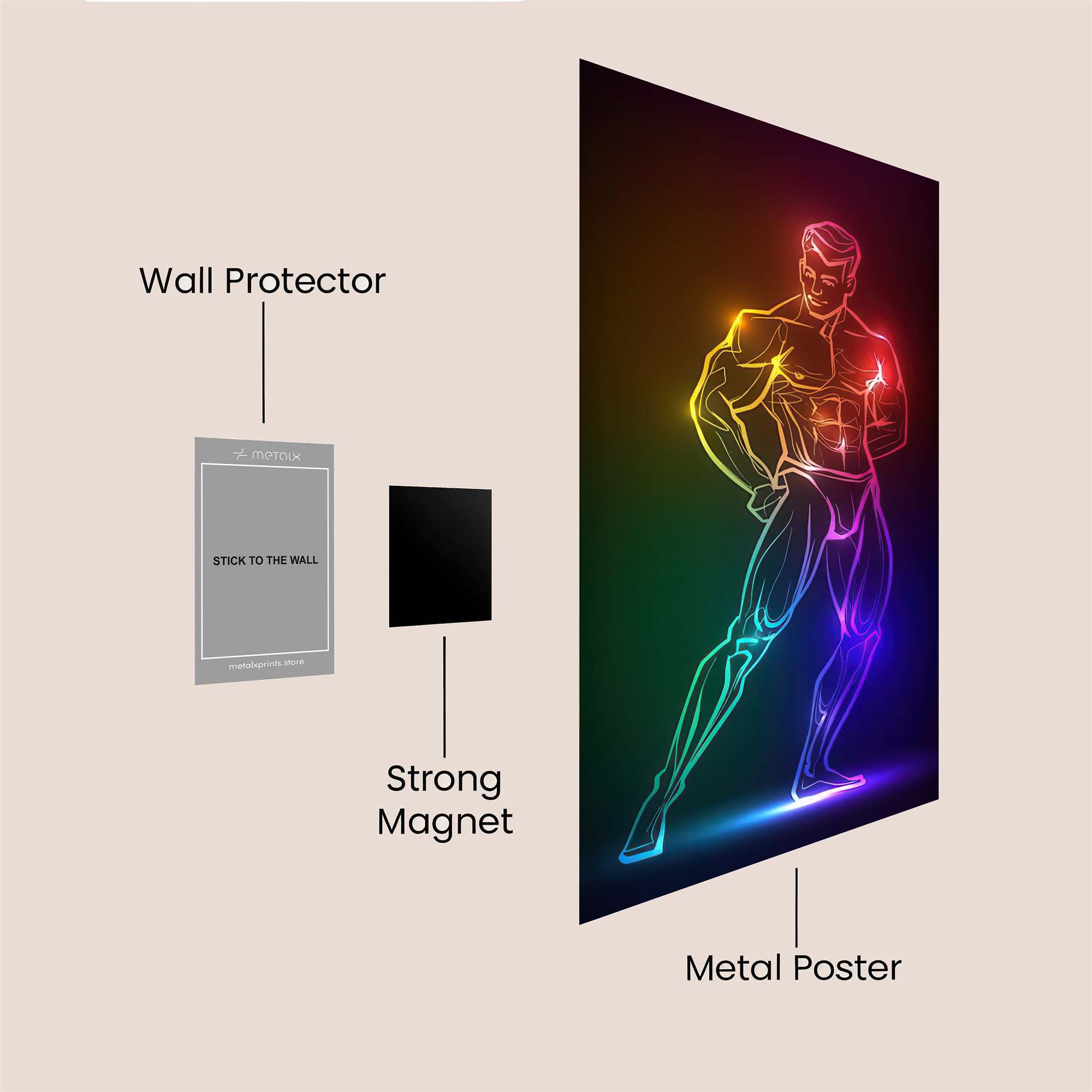 Neon Muscle Safe Wall Magnetic / M