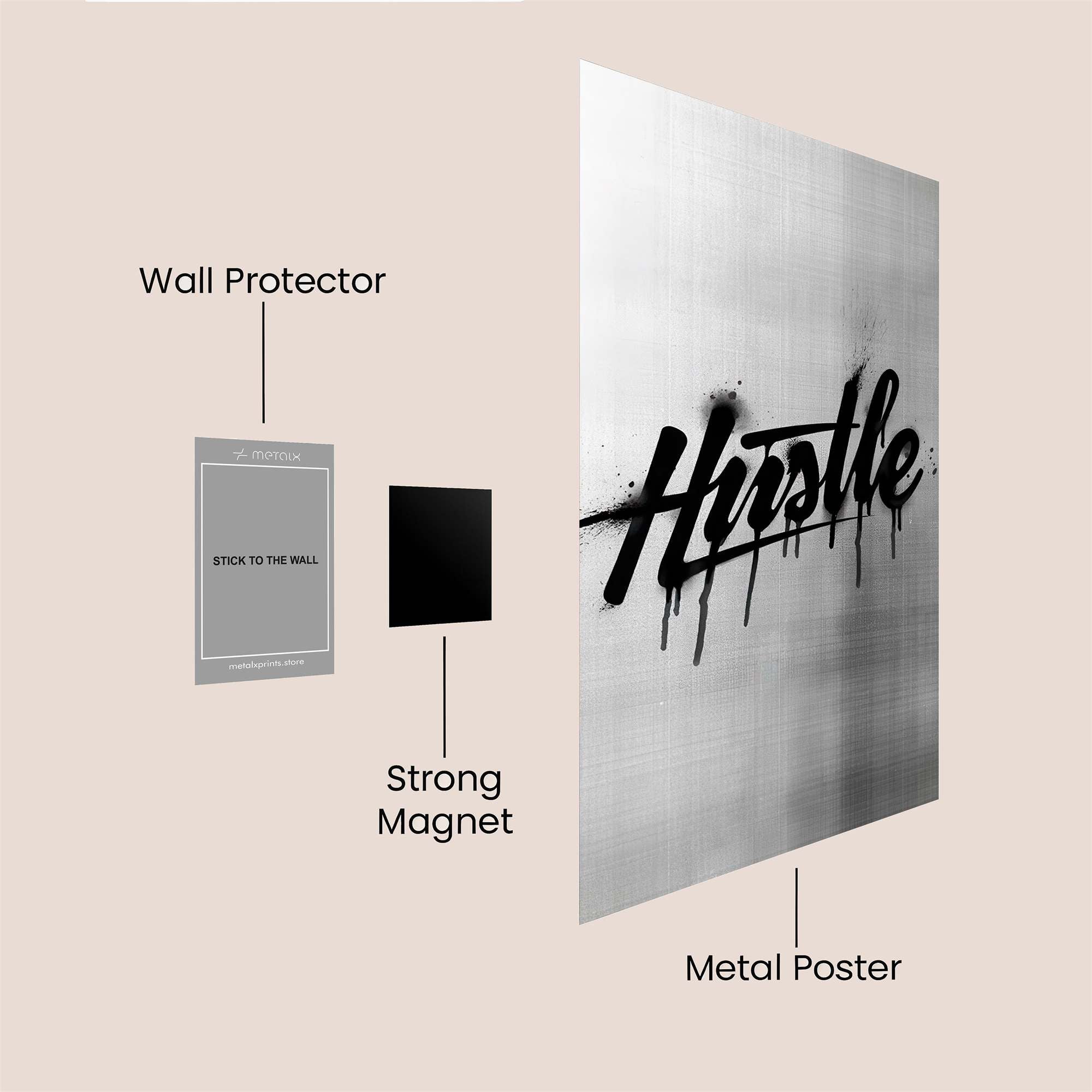 Hustle Drips Safe Wall Magnetic / M