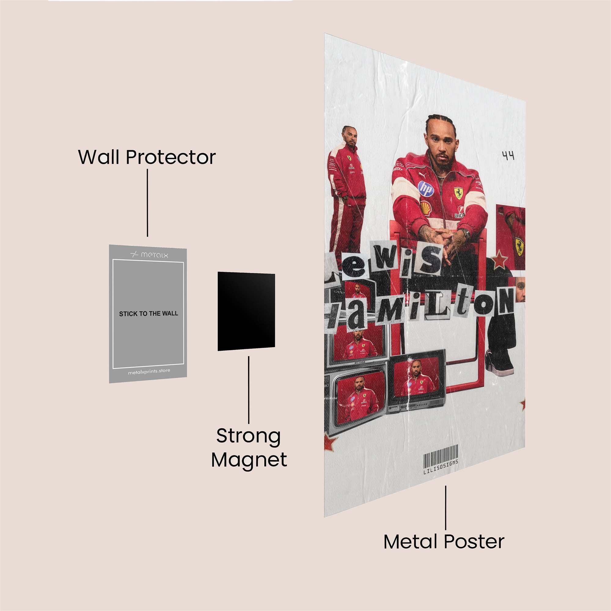 Lewis Hamilton - Velocity Safe Wall Magnetic / M