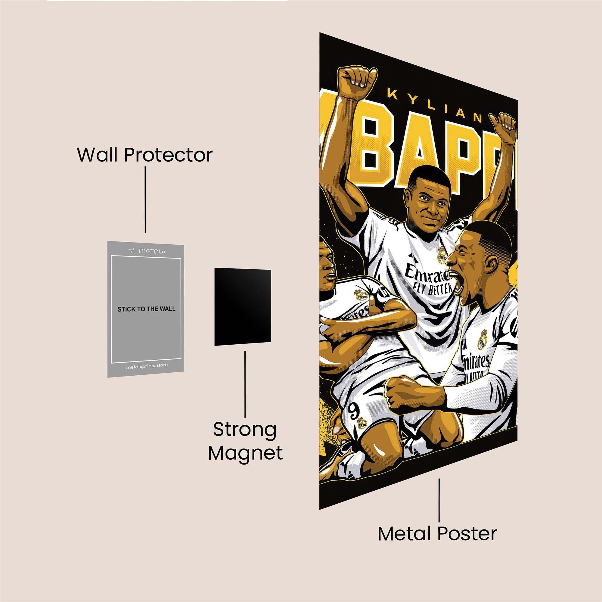 Mbappe Triumphant Safe Wall Magnetic / M