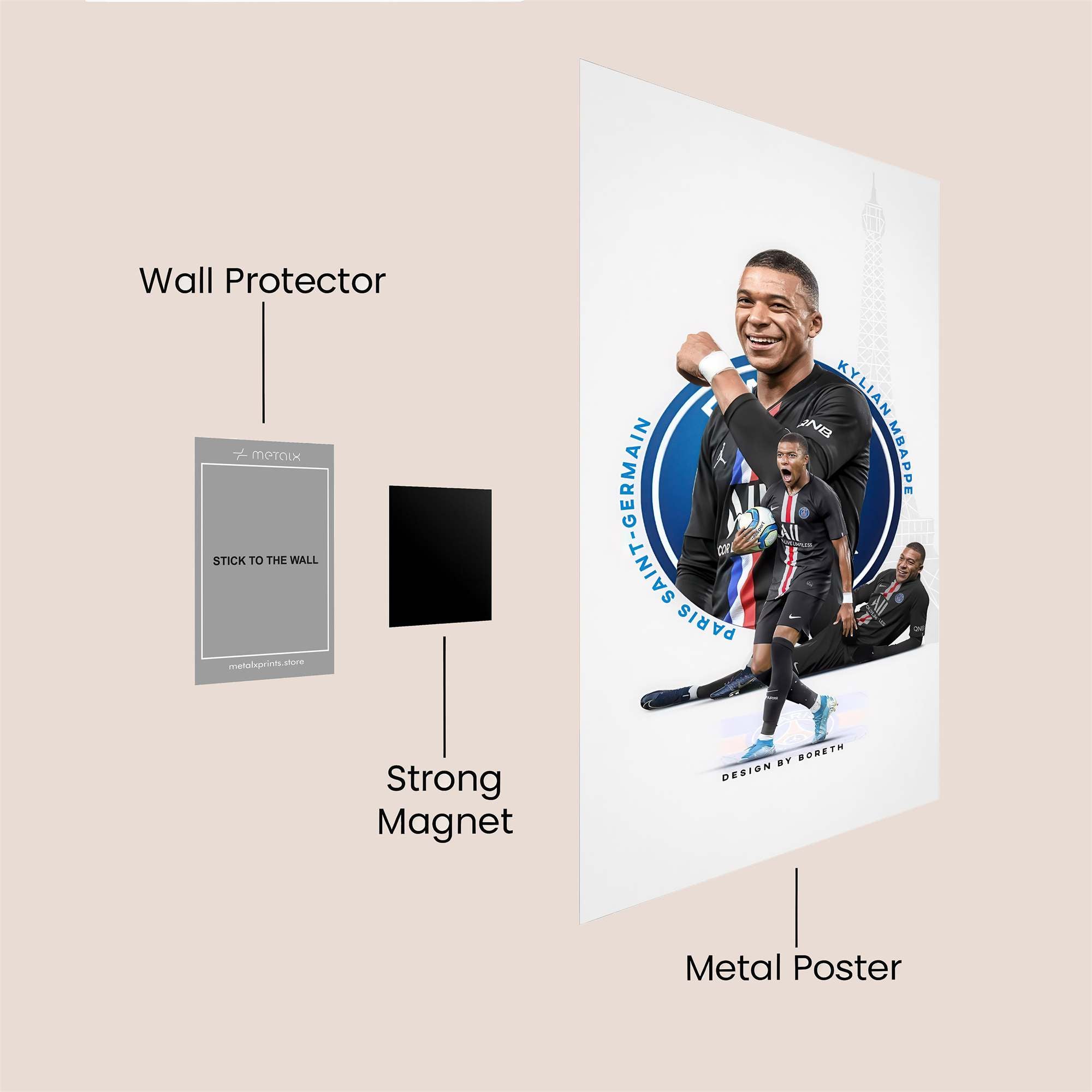 Mbappe Triumphant Safe Wall Magnetic / M