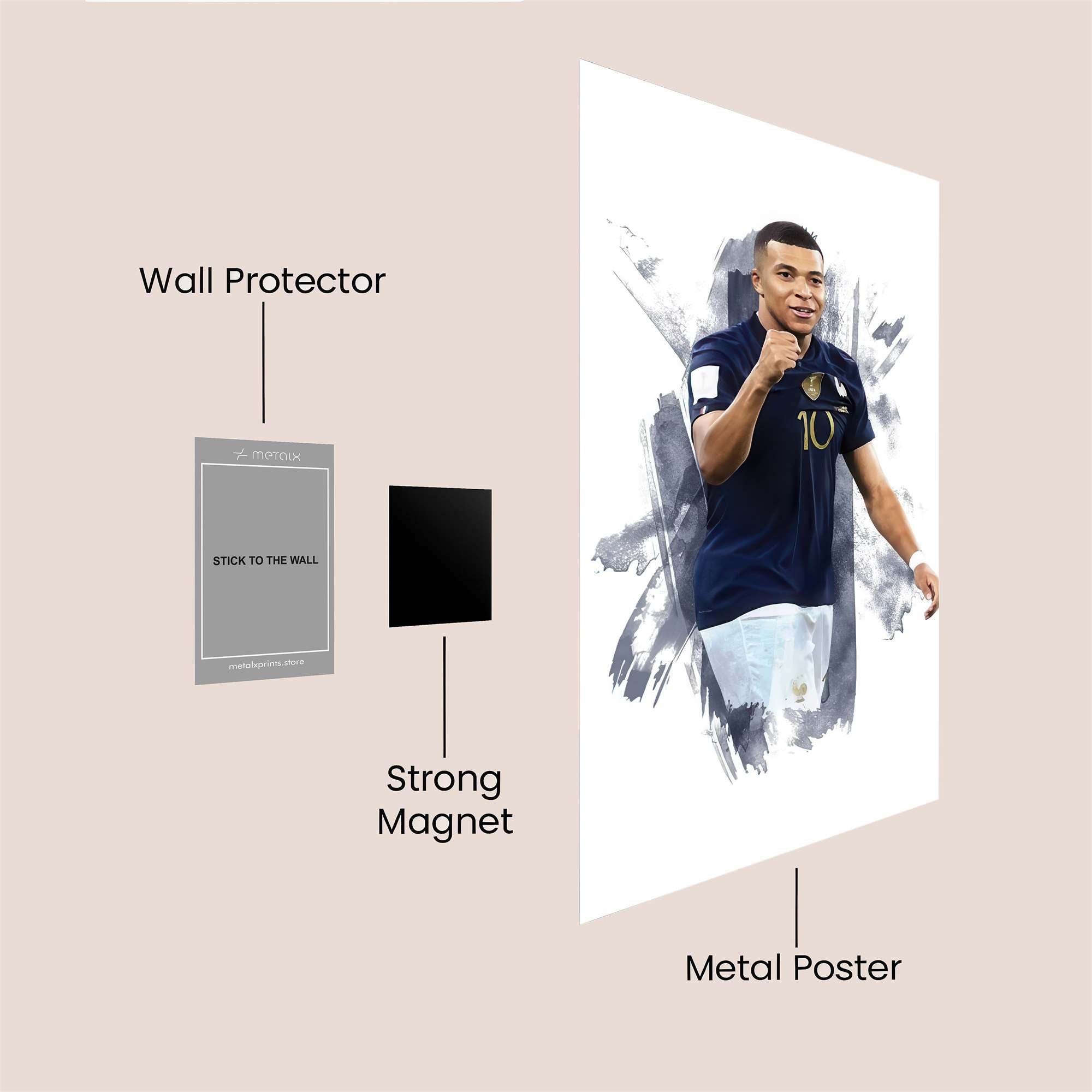Mbappe Triumphant Safe Wall Magnetic / M