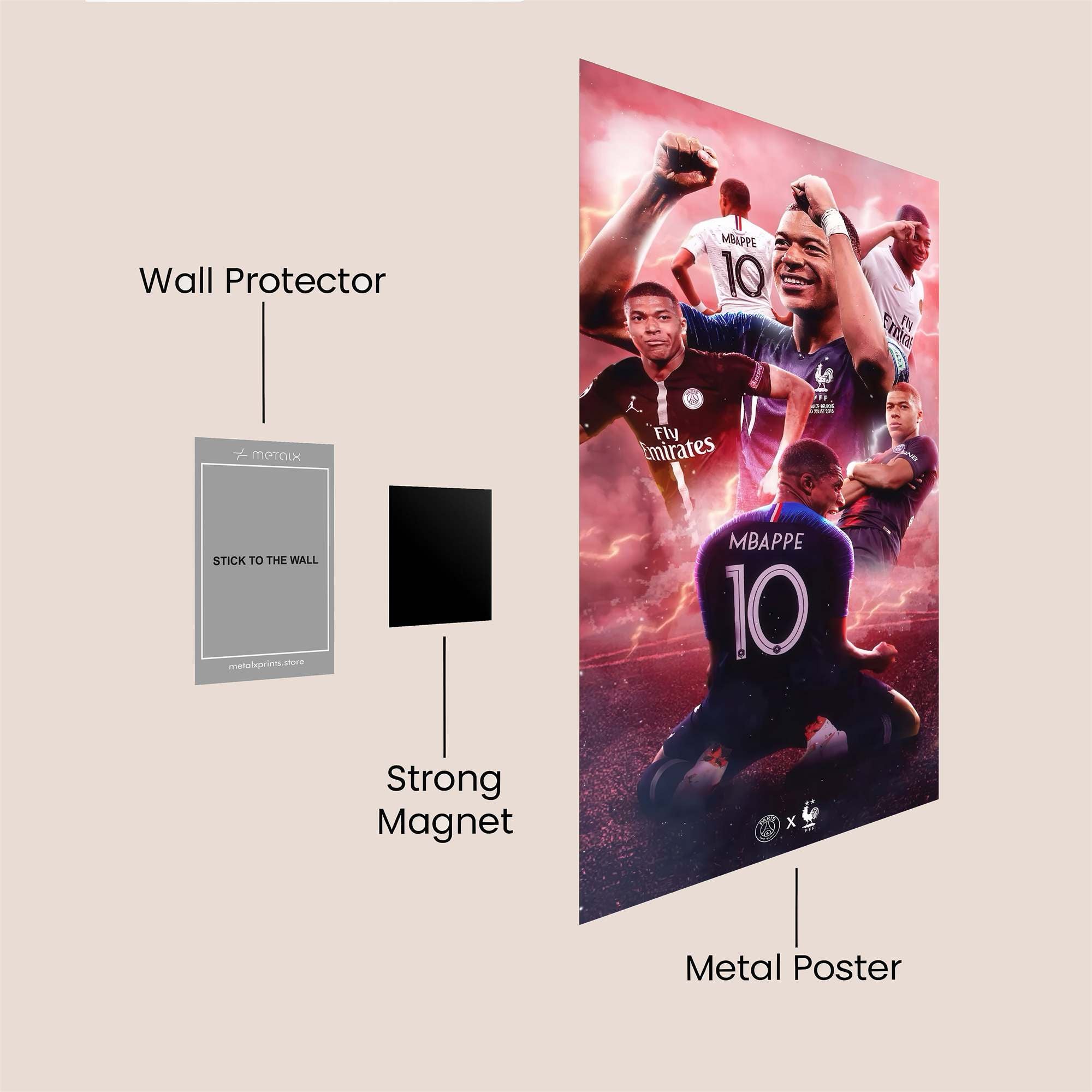 Mbappe Triumphant Safe Wall Magnetic / M