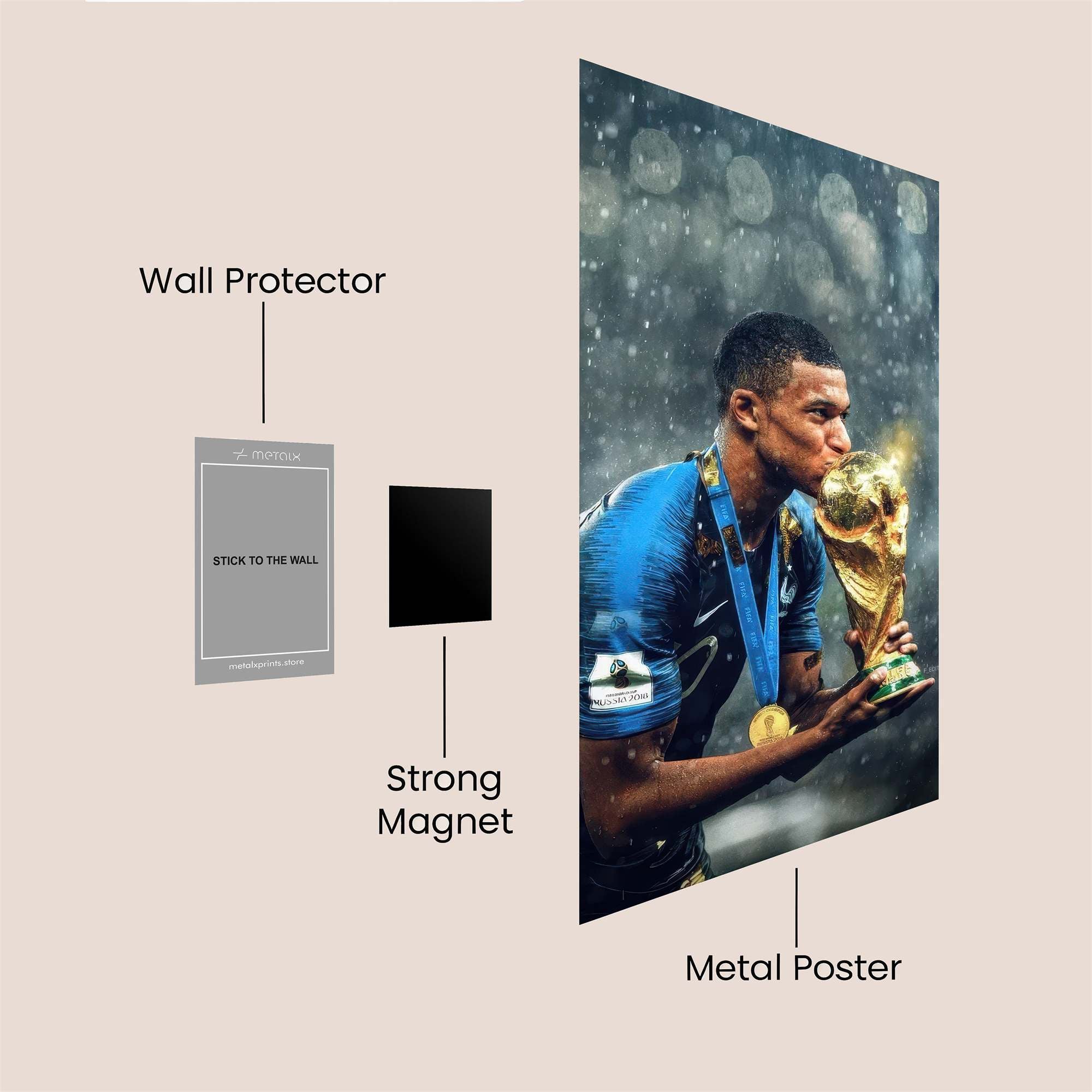Mbappe Triumphant Safe Wall Magnetic / M
