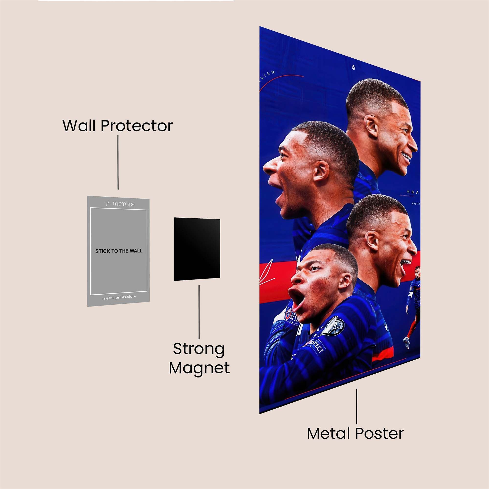 Mbappe Ecstatic Safe Wall Magnetic / M