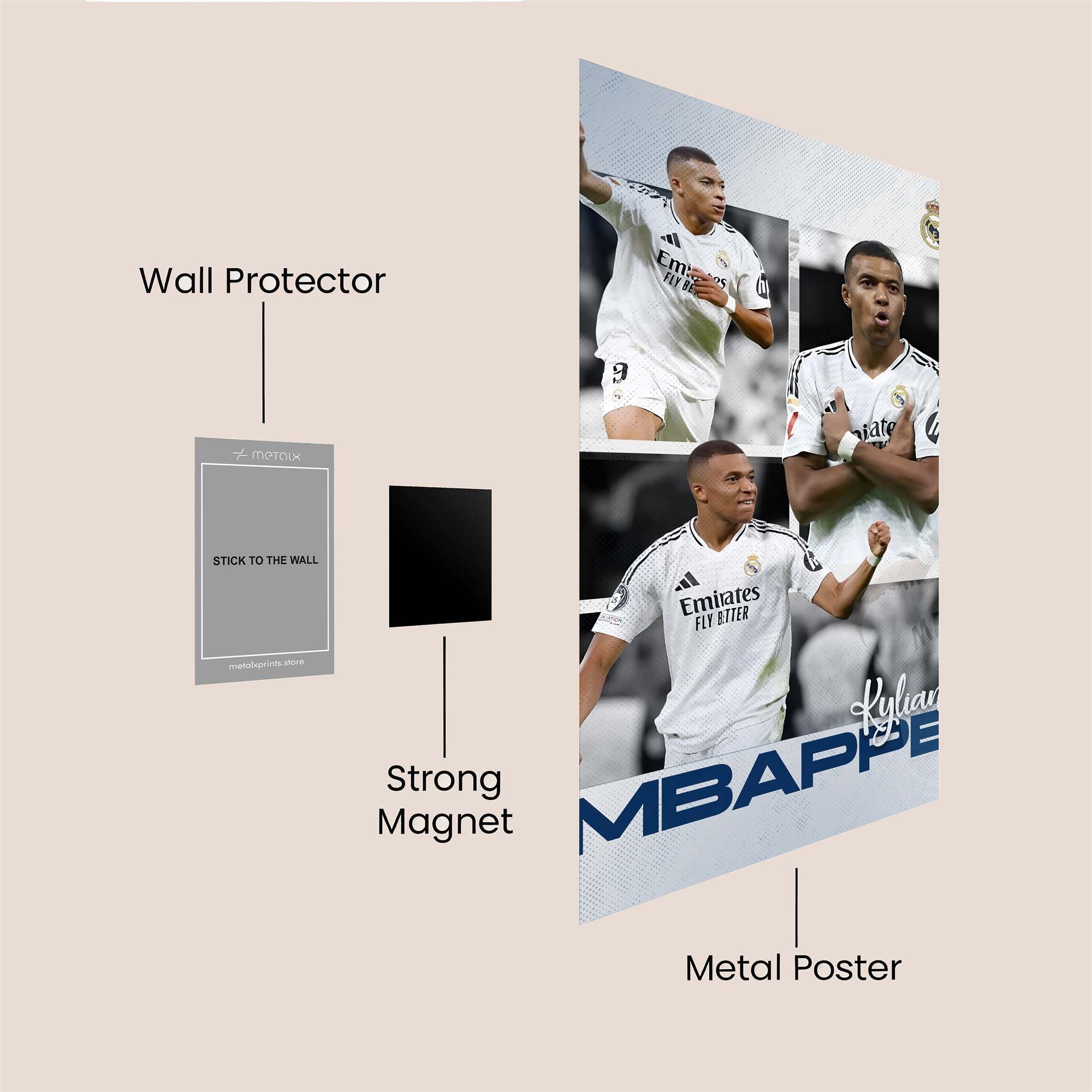 Mbappe Triumphant Safe Wall Magnetic / M