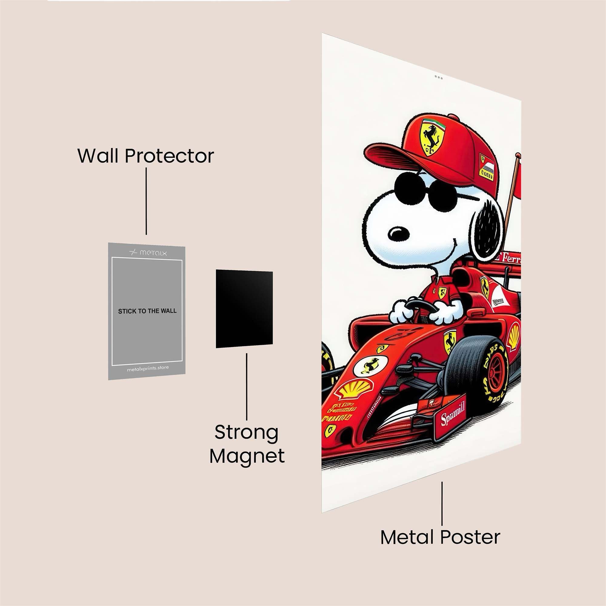 Snoopy Speedster Safe Wall Magnetic / M