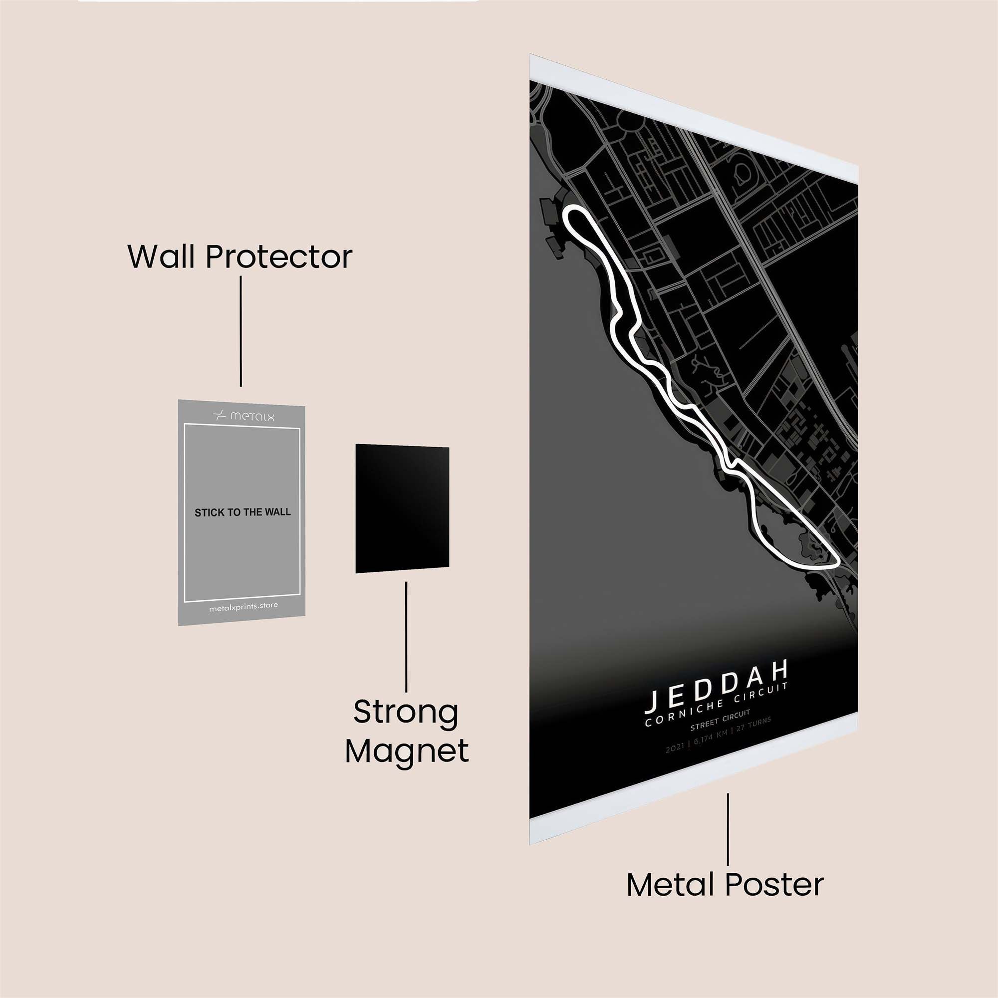 Jeddah Exhilaration Safe Wall Magnetic / M