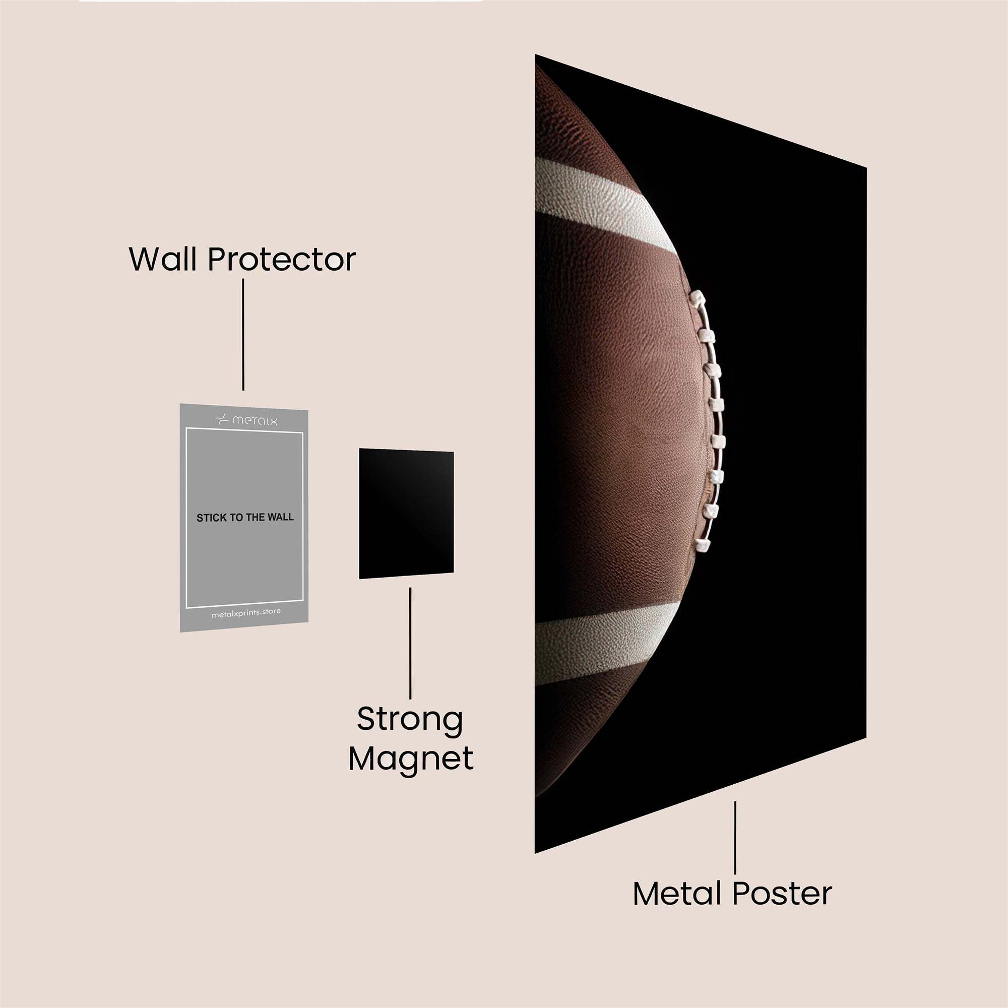 Football Serenity Safe Wall Magnetic / M