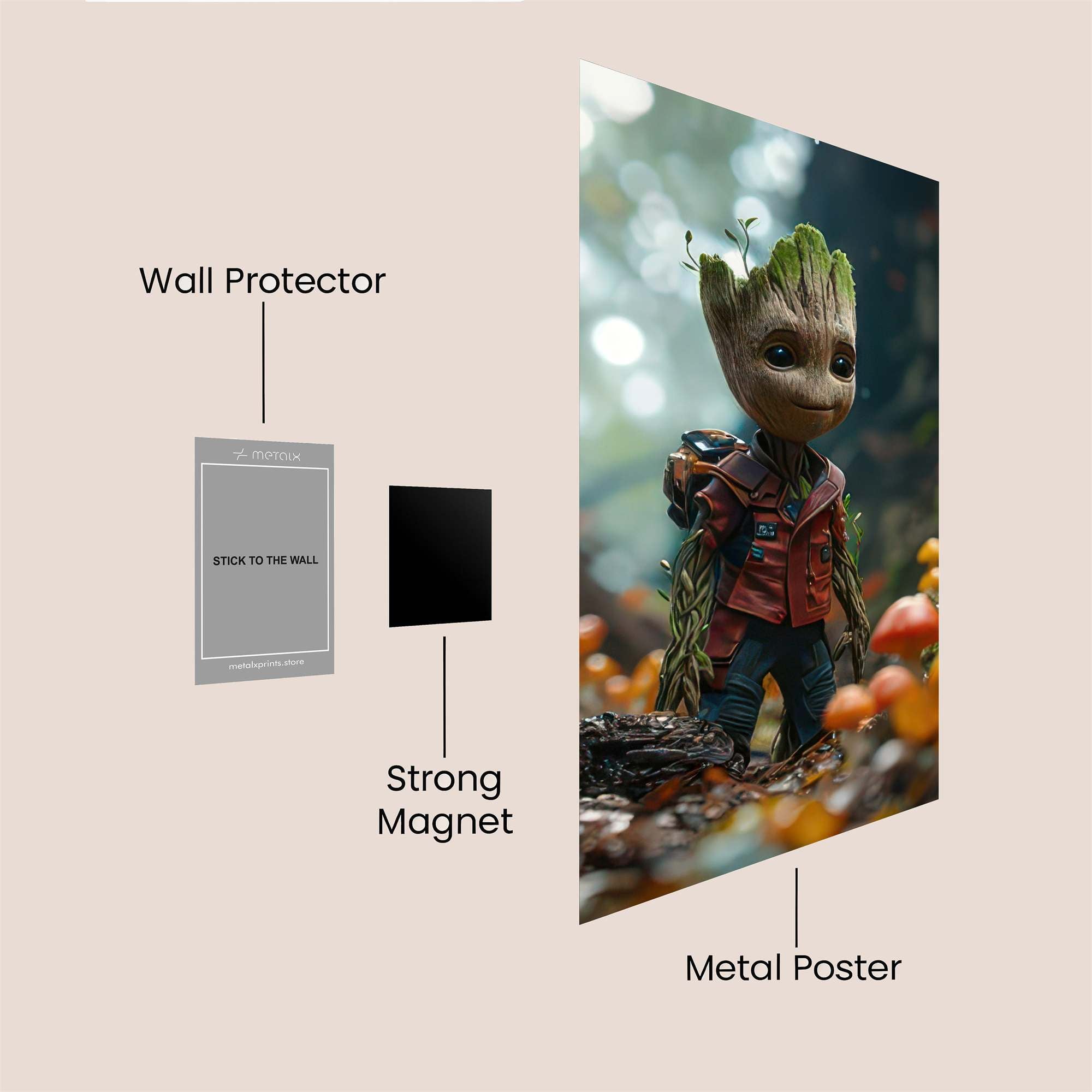 Groot Whimsical Safe Wall Magnetic / M
