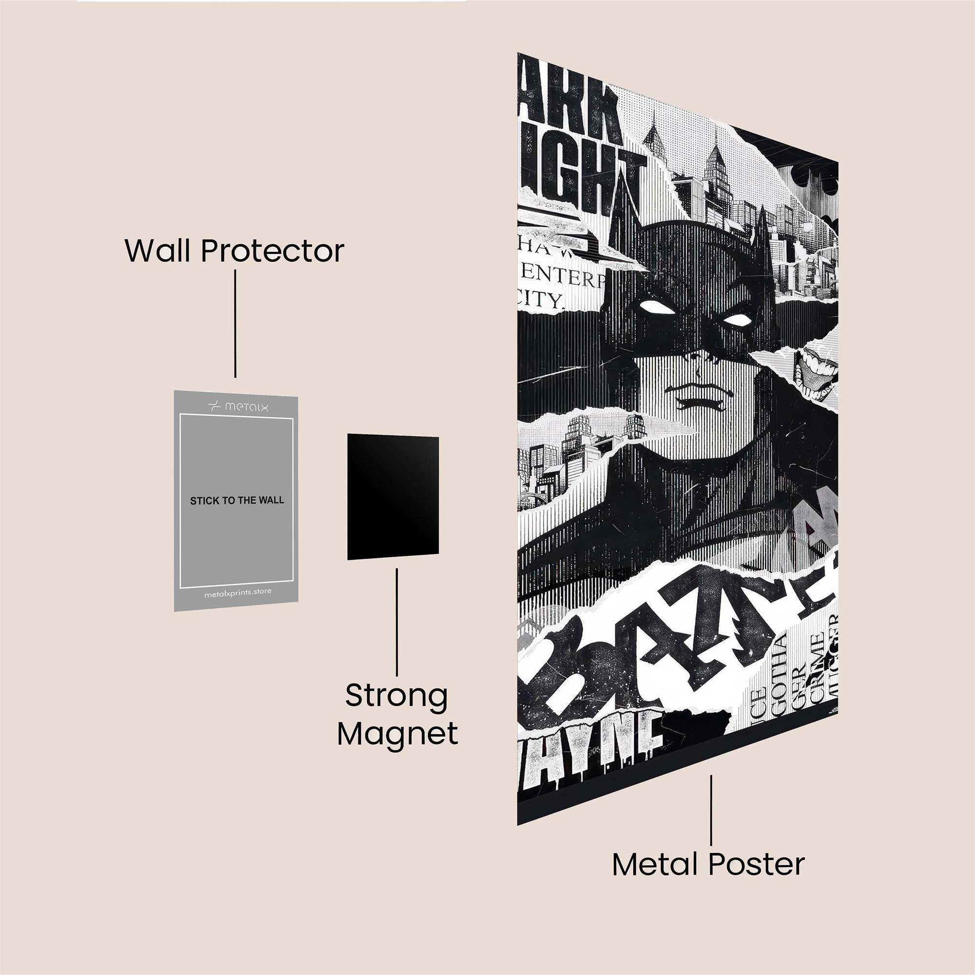 Batman Brooding Safe Wall Magnetic / M