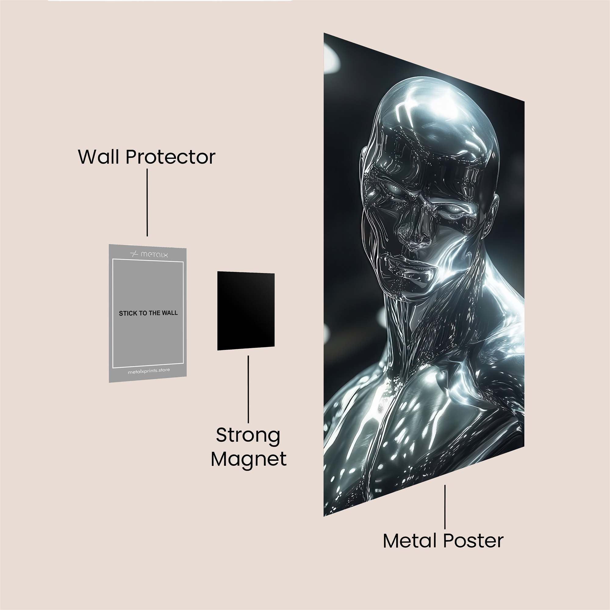 Silver Serenity Safe Wall Magnetic / M