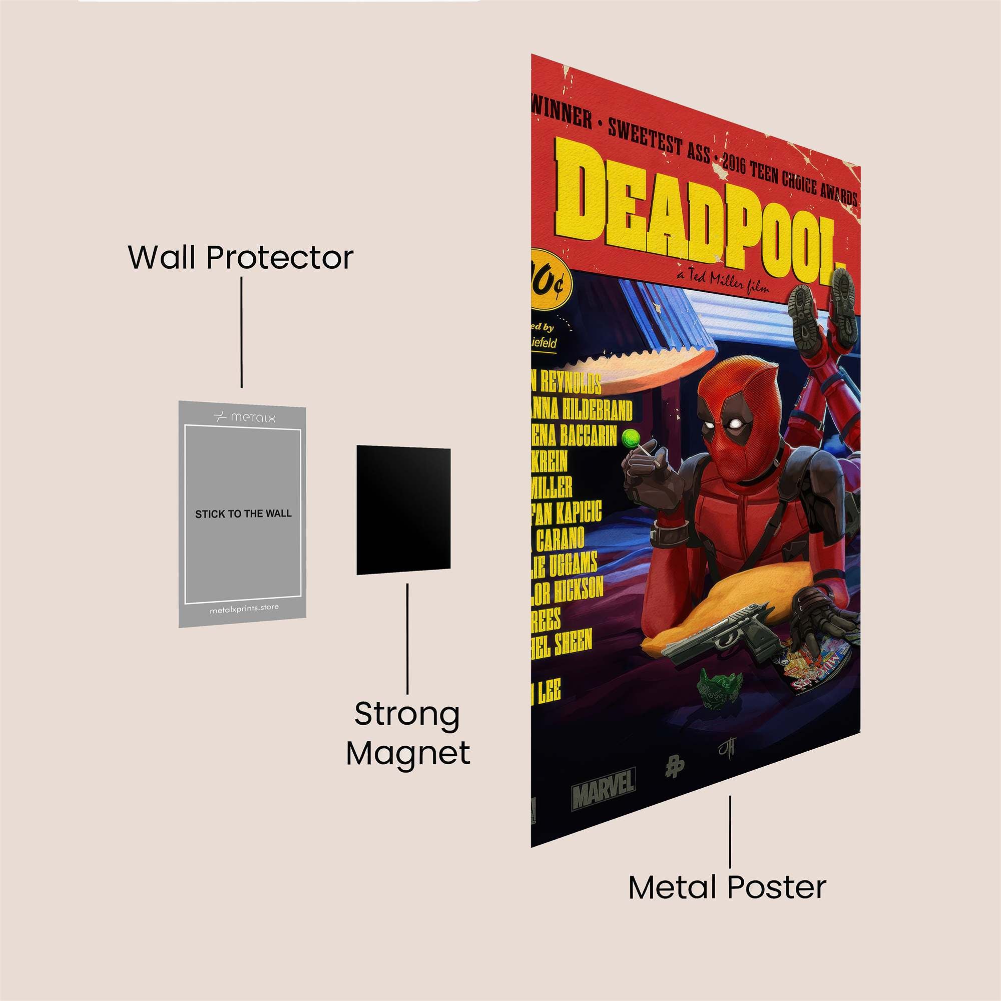 Deadpool Whimsical Safe Wall Magnetic / M