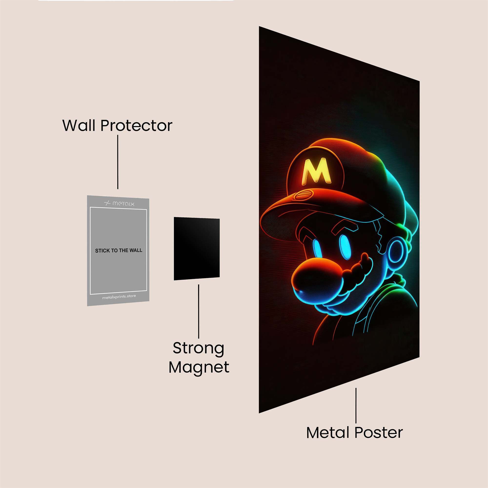 Mario Glow Safe Wall Magnetic / M
