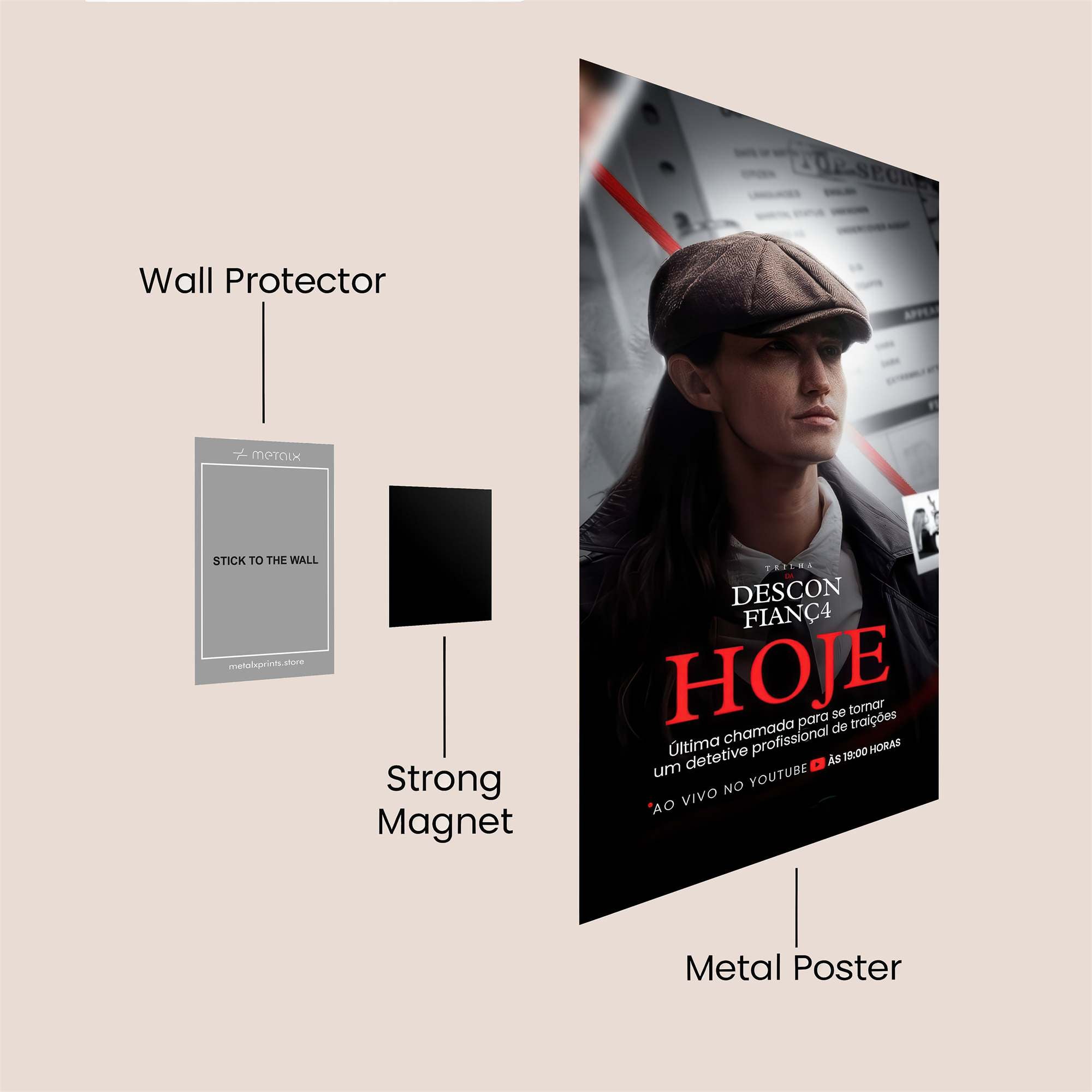 Detective Mystery Safe Wall Magnetic / M