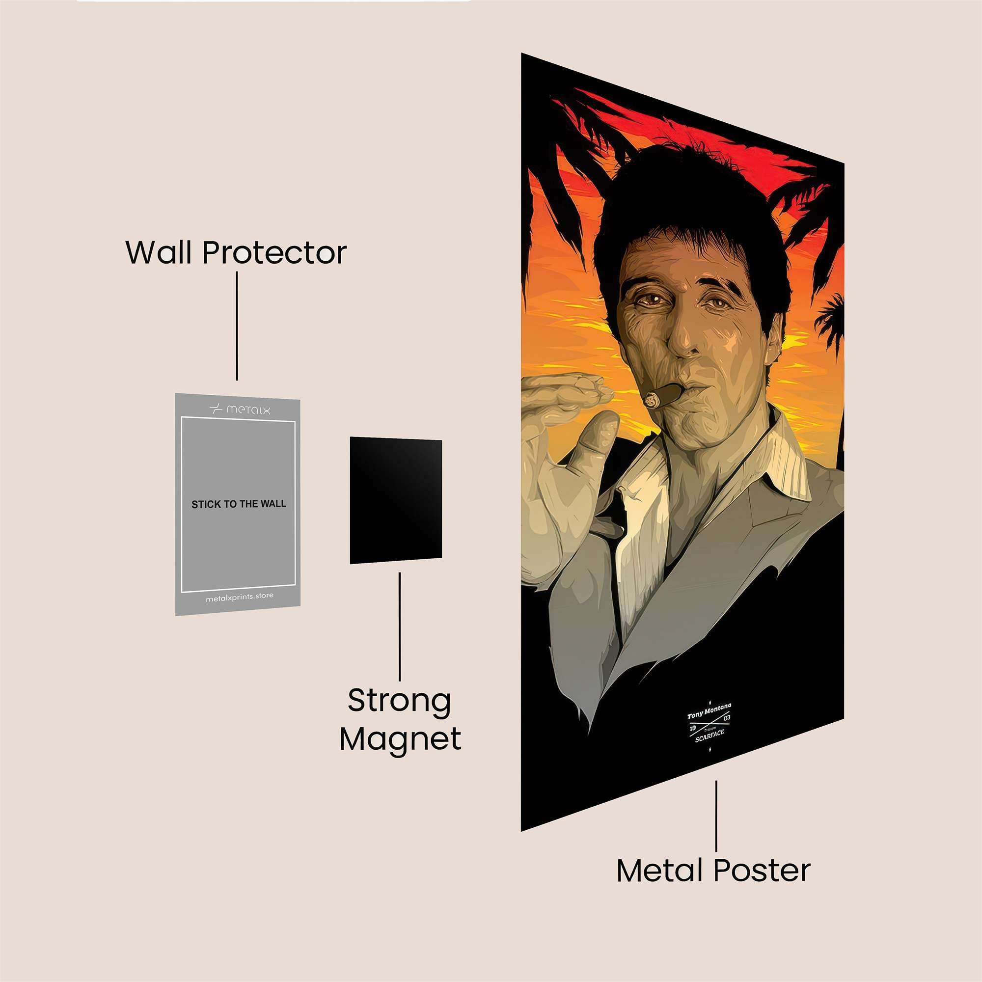 Scarface Sunset Safe Wall Magnetic / M